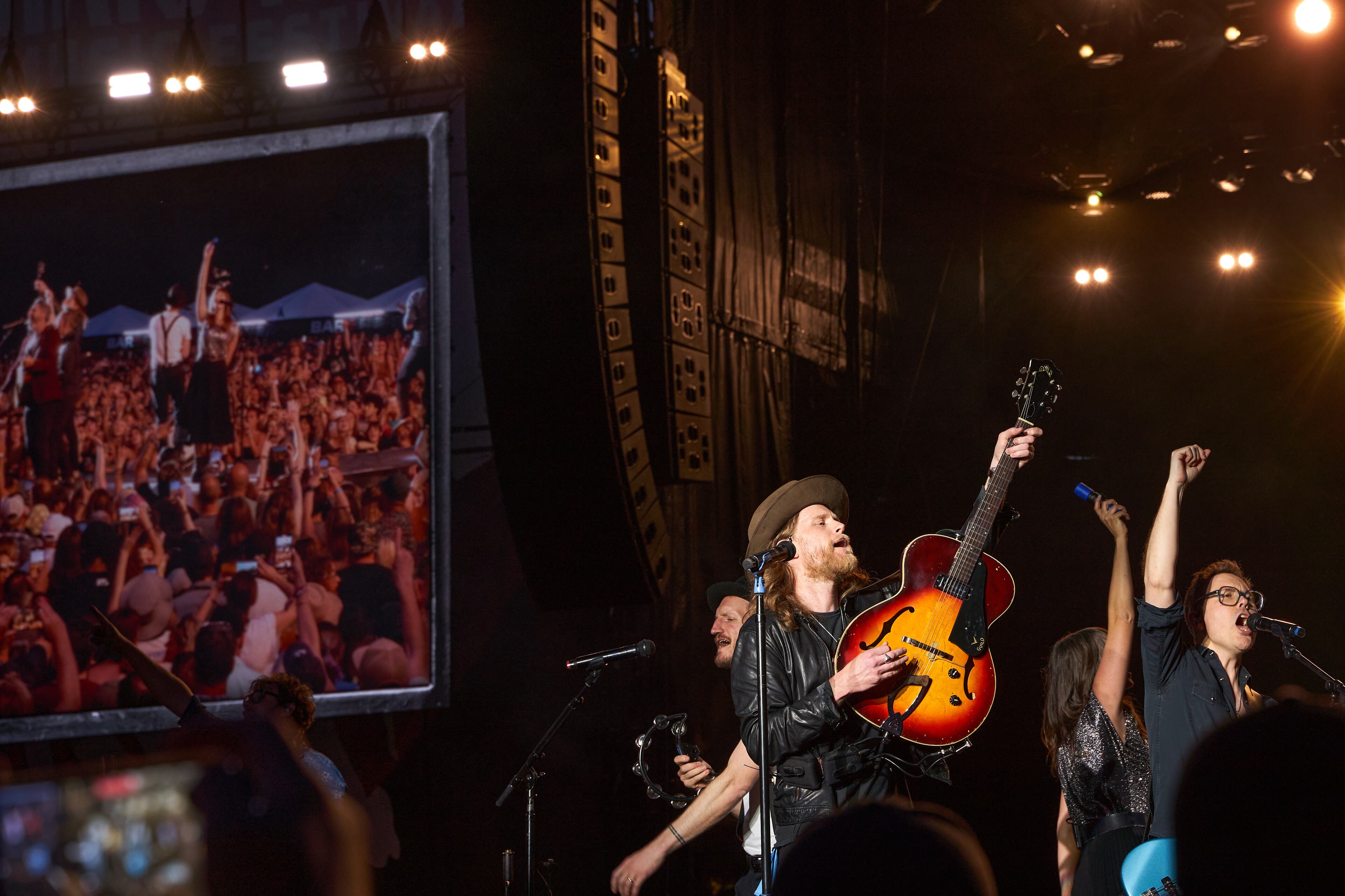 The Lumineers performs on day 3 of the 10th anniversary of Shaky Knees at Central Park in Atlanta, Georgia, on May 07, 2023.