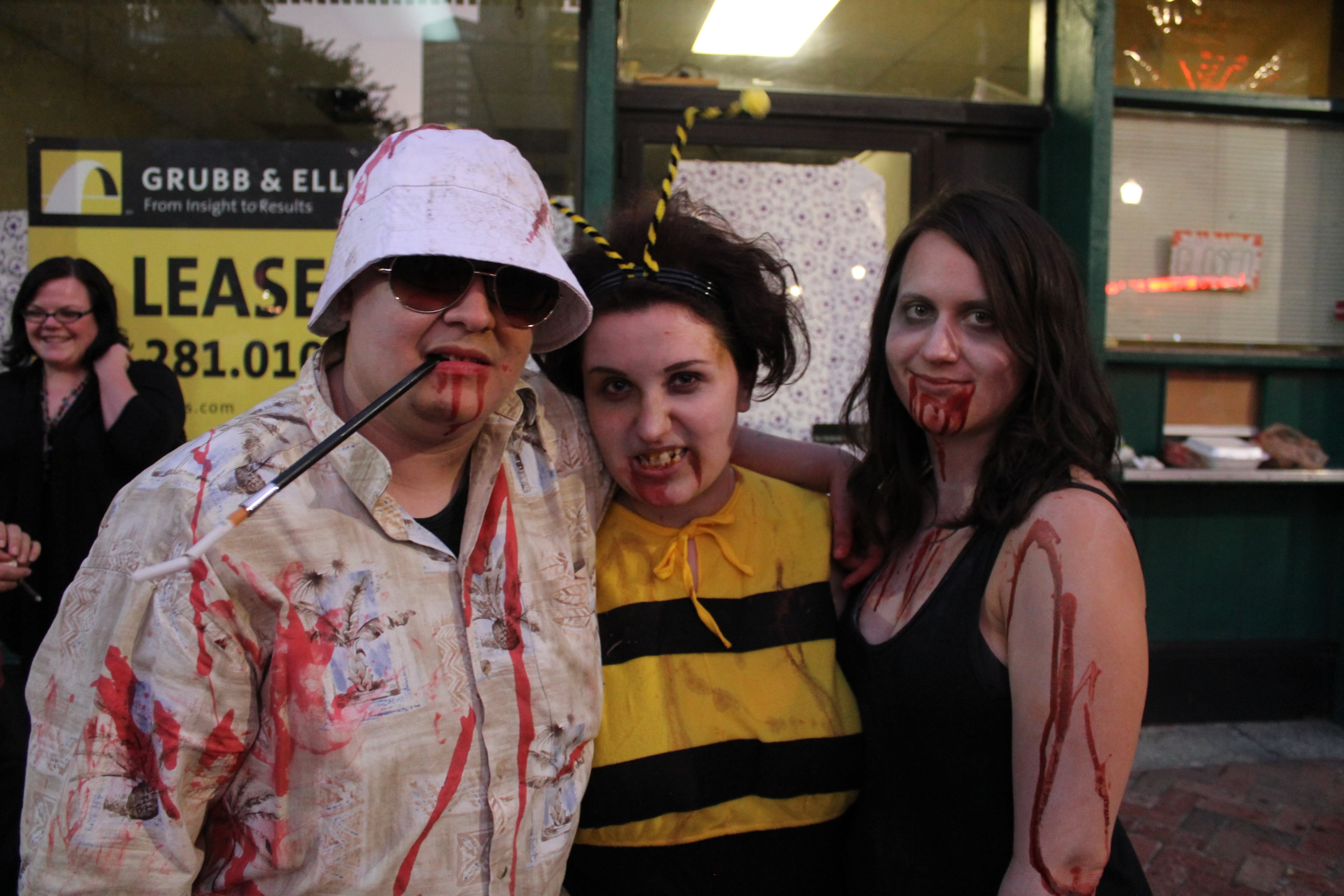Zay Clark, Dana Kaufmann, and Veronica Wahula hang out at Zombiefest.