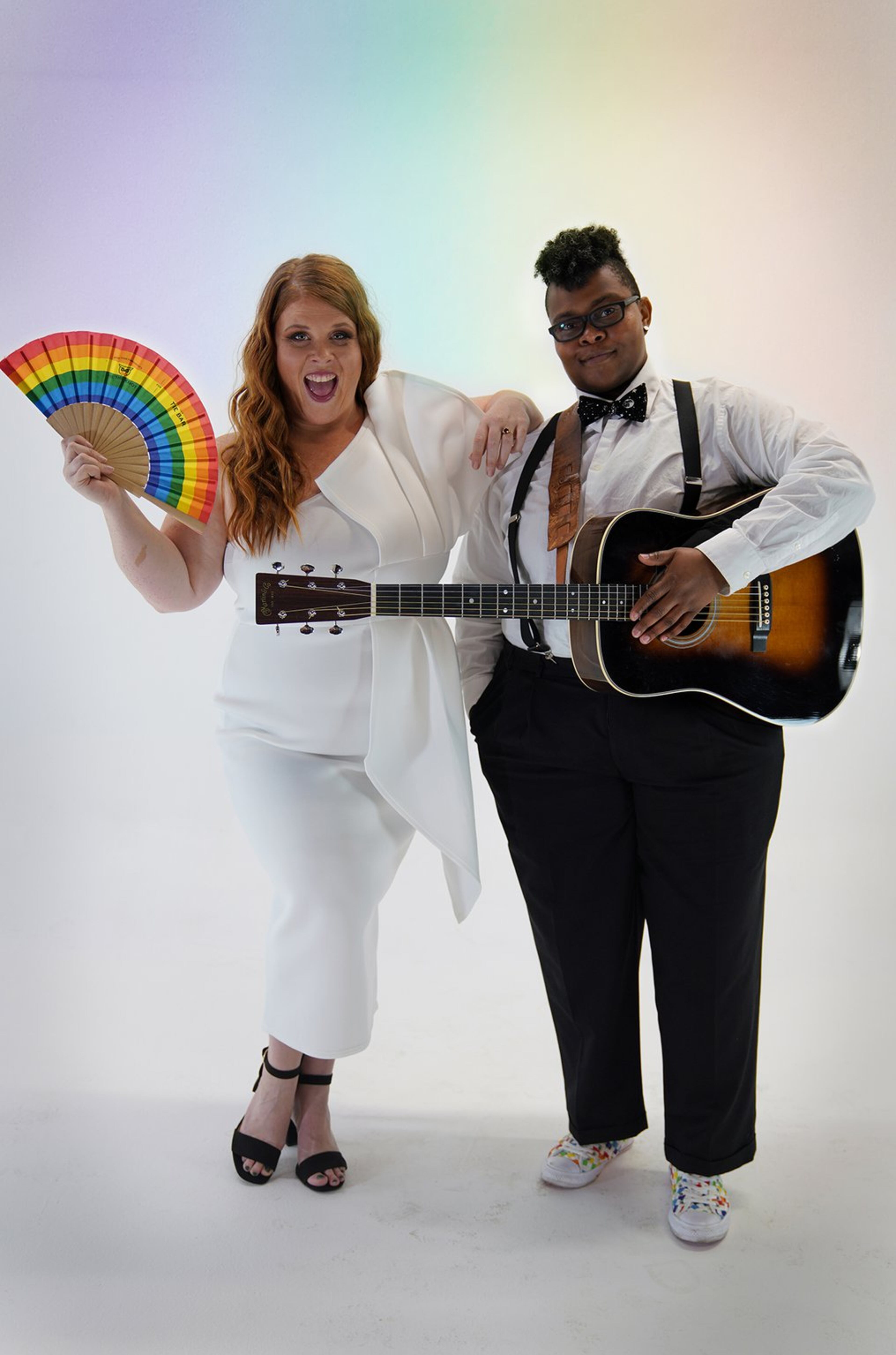 Heather Mae (left) and Crys Matthews were supposed to play at Eddie’s Attic in Decatur this month. Instead, they are presenting “Singing OUT: The First-ever Virtual Pride Tour.” Contributed by Heather Mae