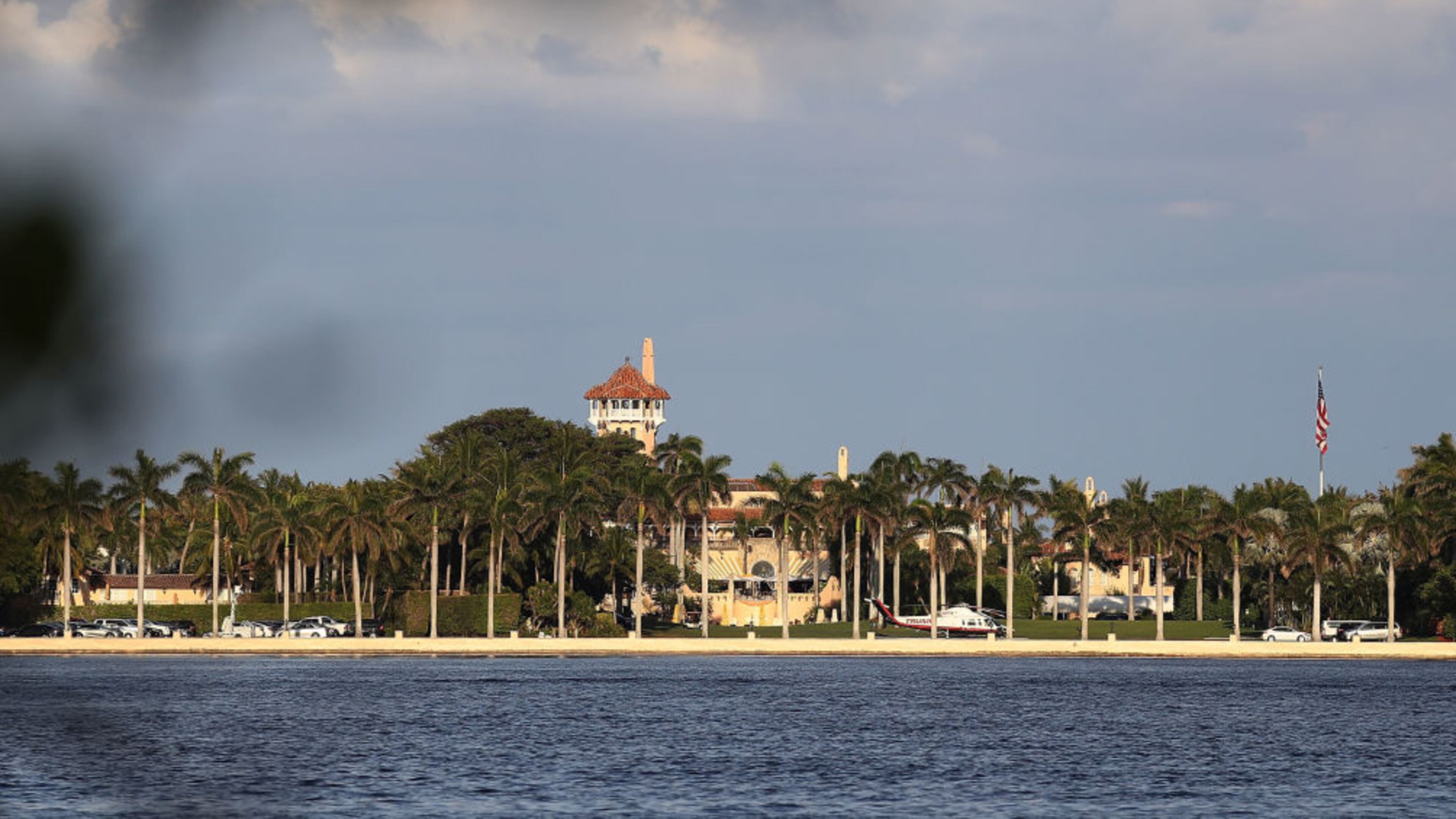 The Trump helicopter is seen at the Mar-a-Lago Resort (Photo by Joe Raedle/Getty Images)