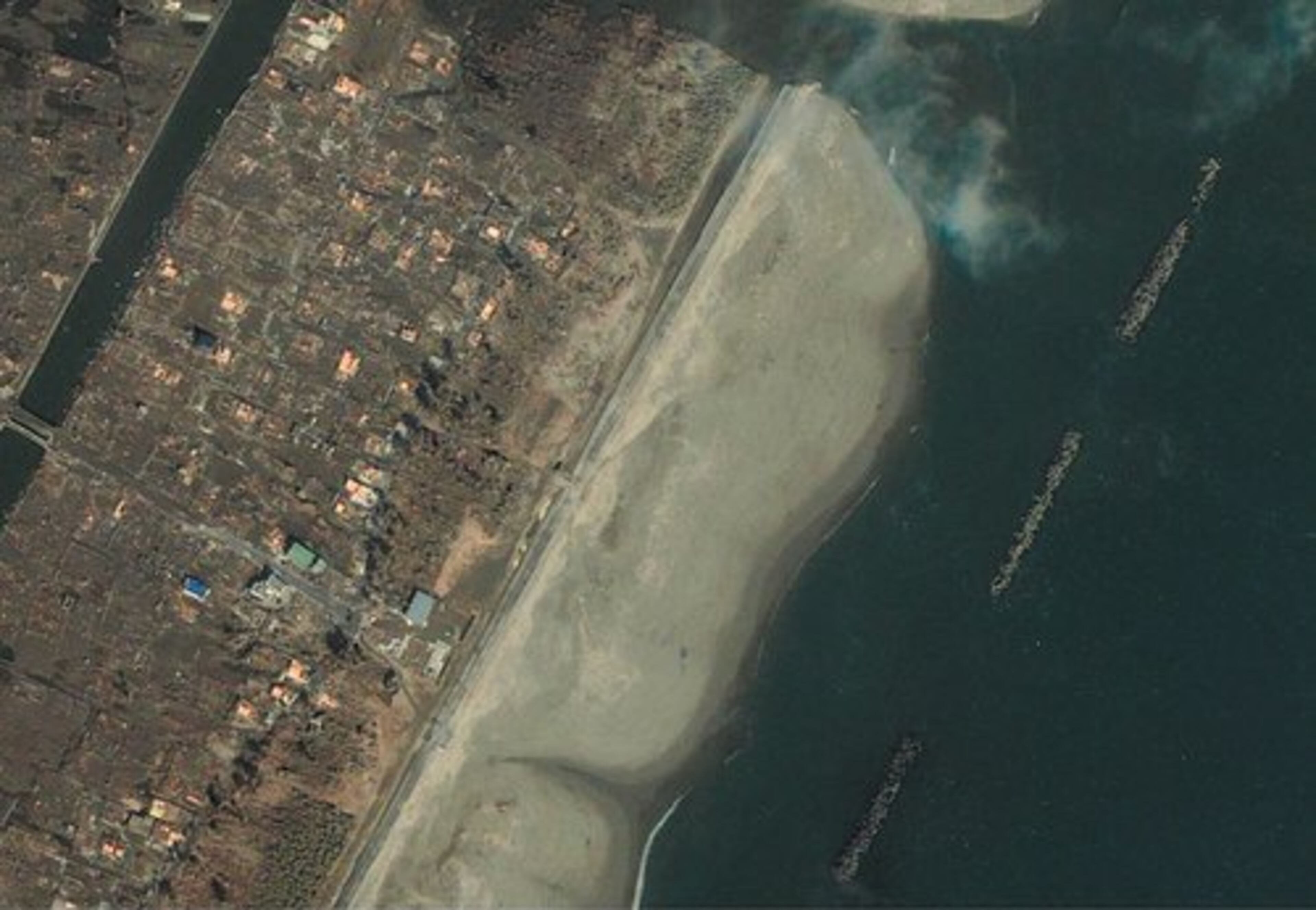 This March 12, 2011 image shows the Arahama area of Sendai, Japan.