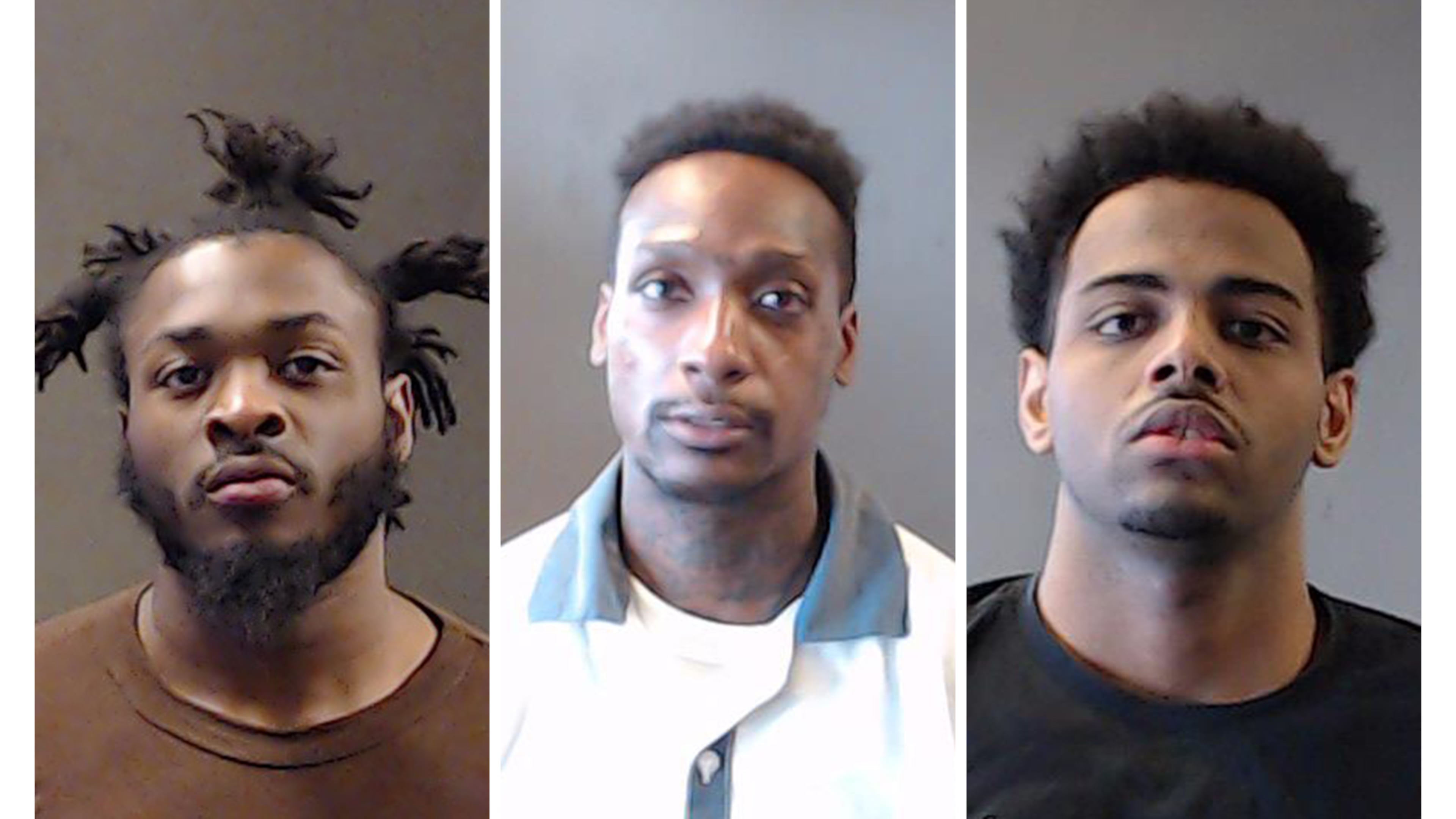The DeKalb County Sheriff’s Office's fugitive unit and uniform patrol units are actively searching for three inmates (from left): Stevenson Charles, Yusuf Minor and Naod Yohannes. (Courtesy of DeKalb County Sheriff's Office)