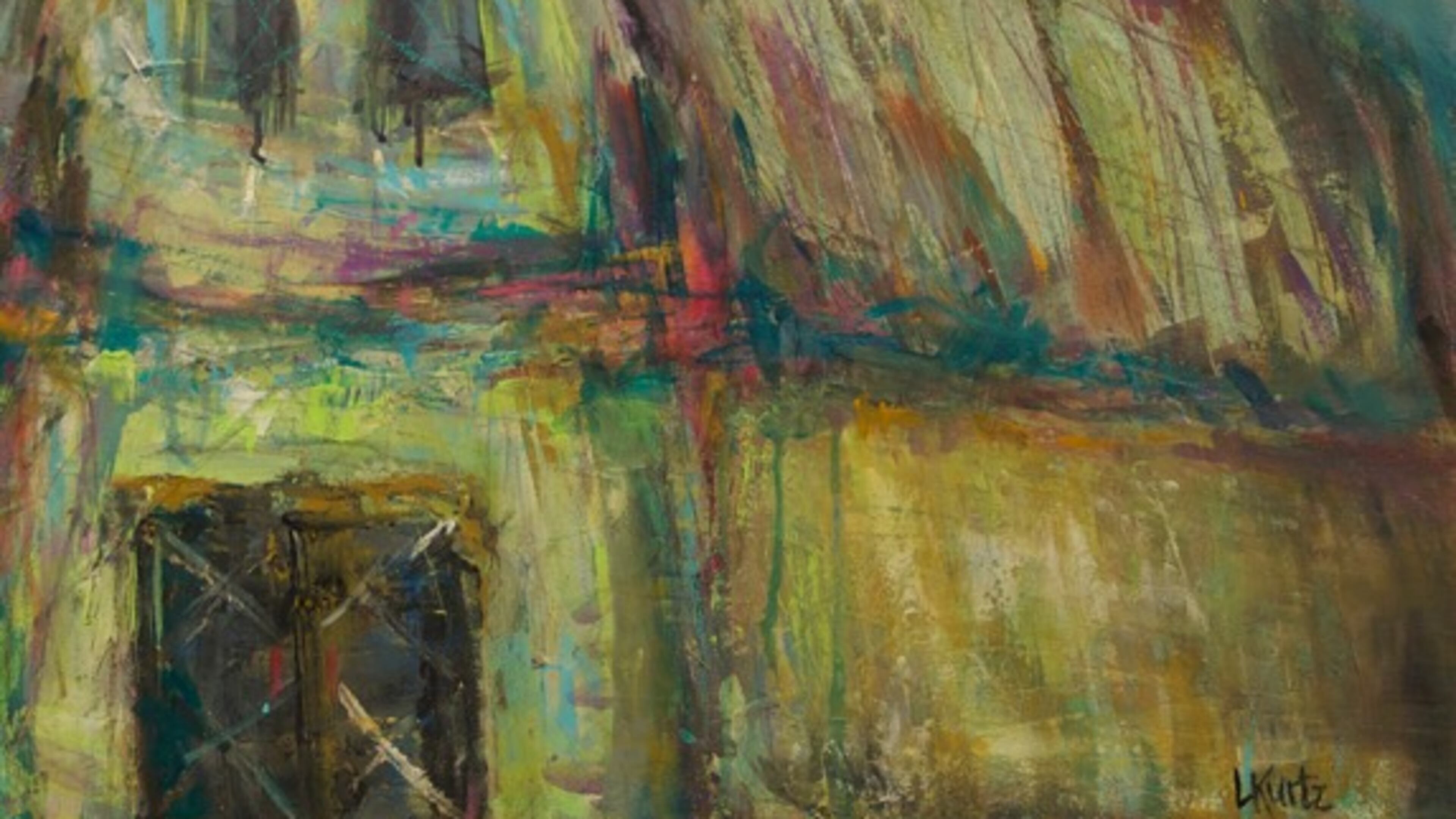 Lorra Kurtz's "Down South" at DK Gallery, one of the participants in Marietta Square Art Walk on Friday night.