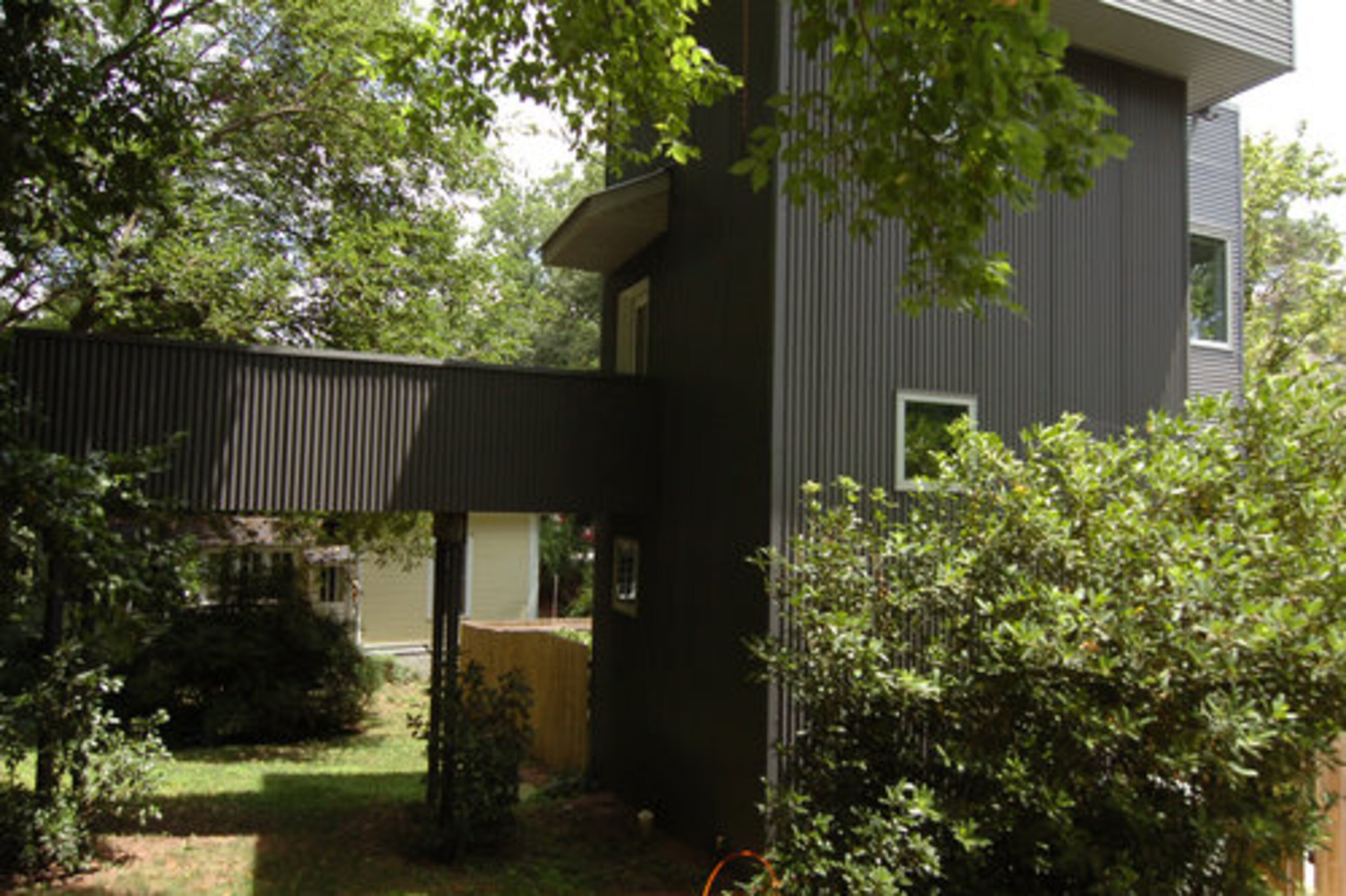 "We found the architect through a Google search, and he said the idea was to build a house that floats," Bowers recalled. The house was built nine years ago; she and Hovington moved in a couple of weeks ago.