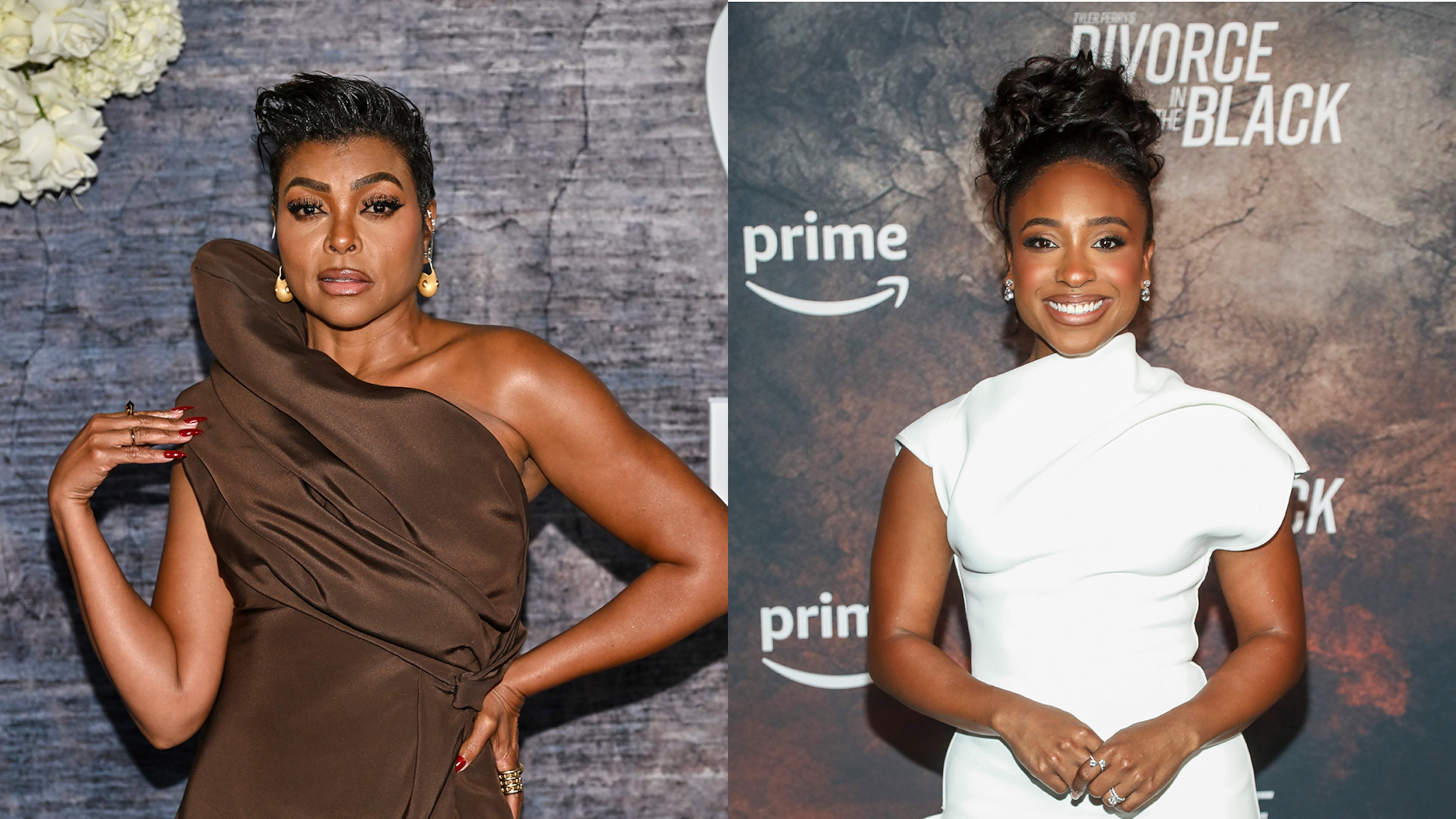 What's filming in Georgia in December includes a faith-based Netflix film "Tis So Sweet," starring Taraji P. Henson (left), and the third season of Netflix's "Tyler Perry's Beauty in Black," starring Taylor Polidore. (Associated Press photos)