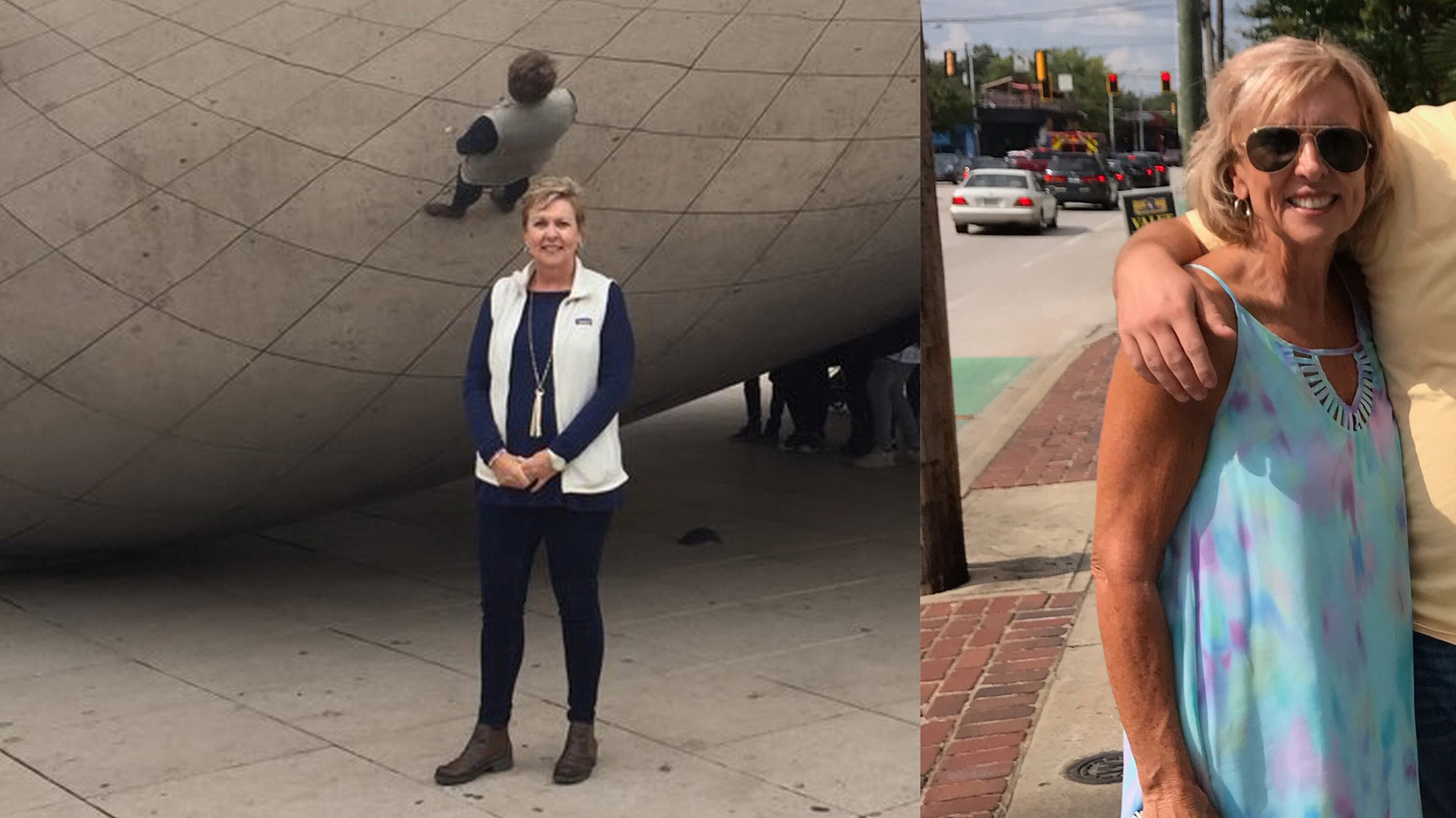 In the photo on the left, taken in 2017, Martha Smith weighed 160 pounds. In the photo on the right, taken this month, she weighed 135 pounds. Photos contributed by Martha Smith