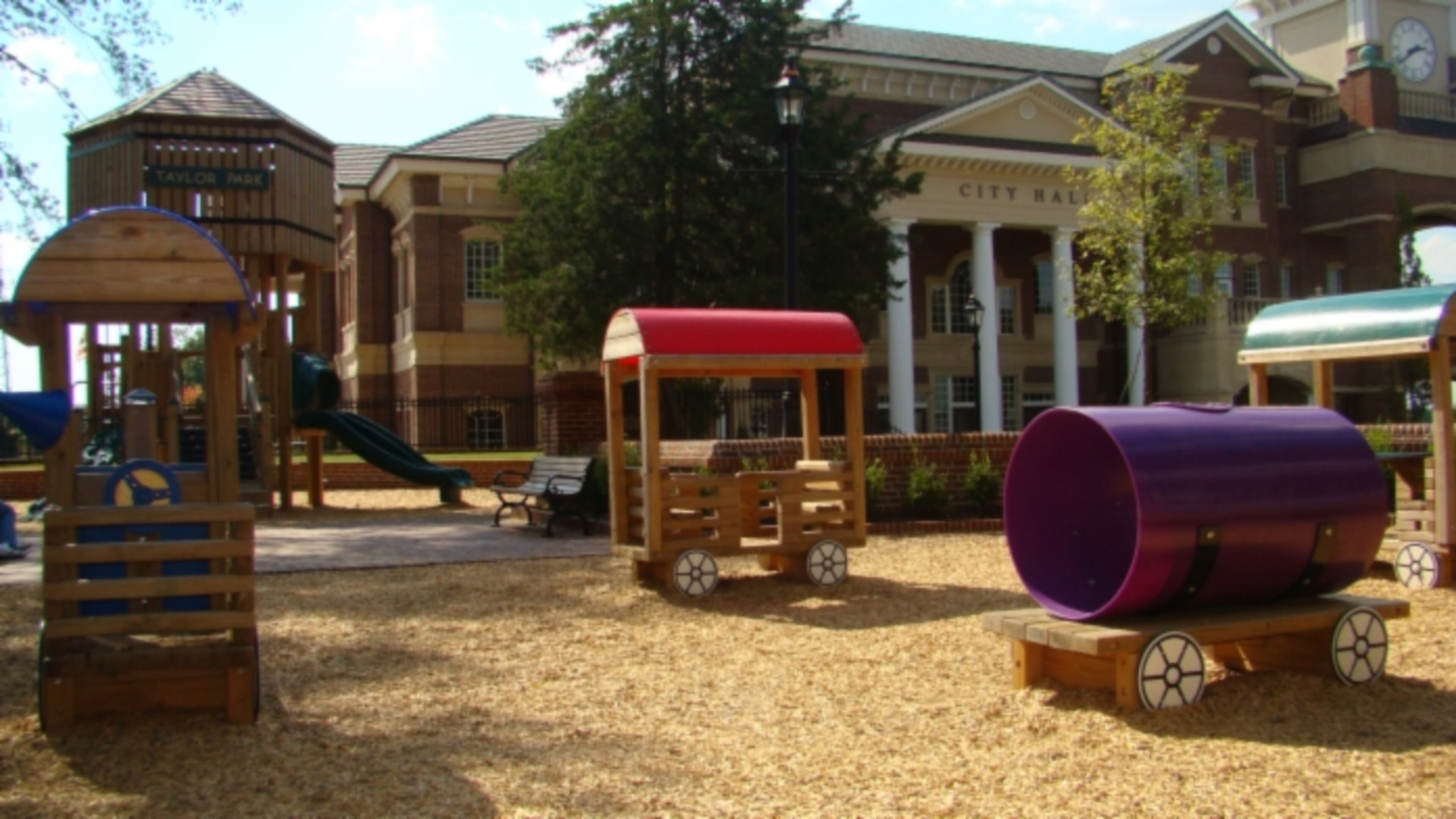 The Taylor Park wooden ‘Train Water Tower’ climbing structure will be replaced soon. Courtesy City of Duluth