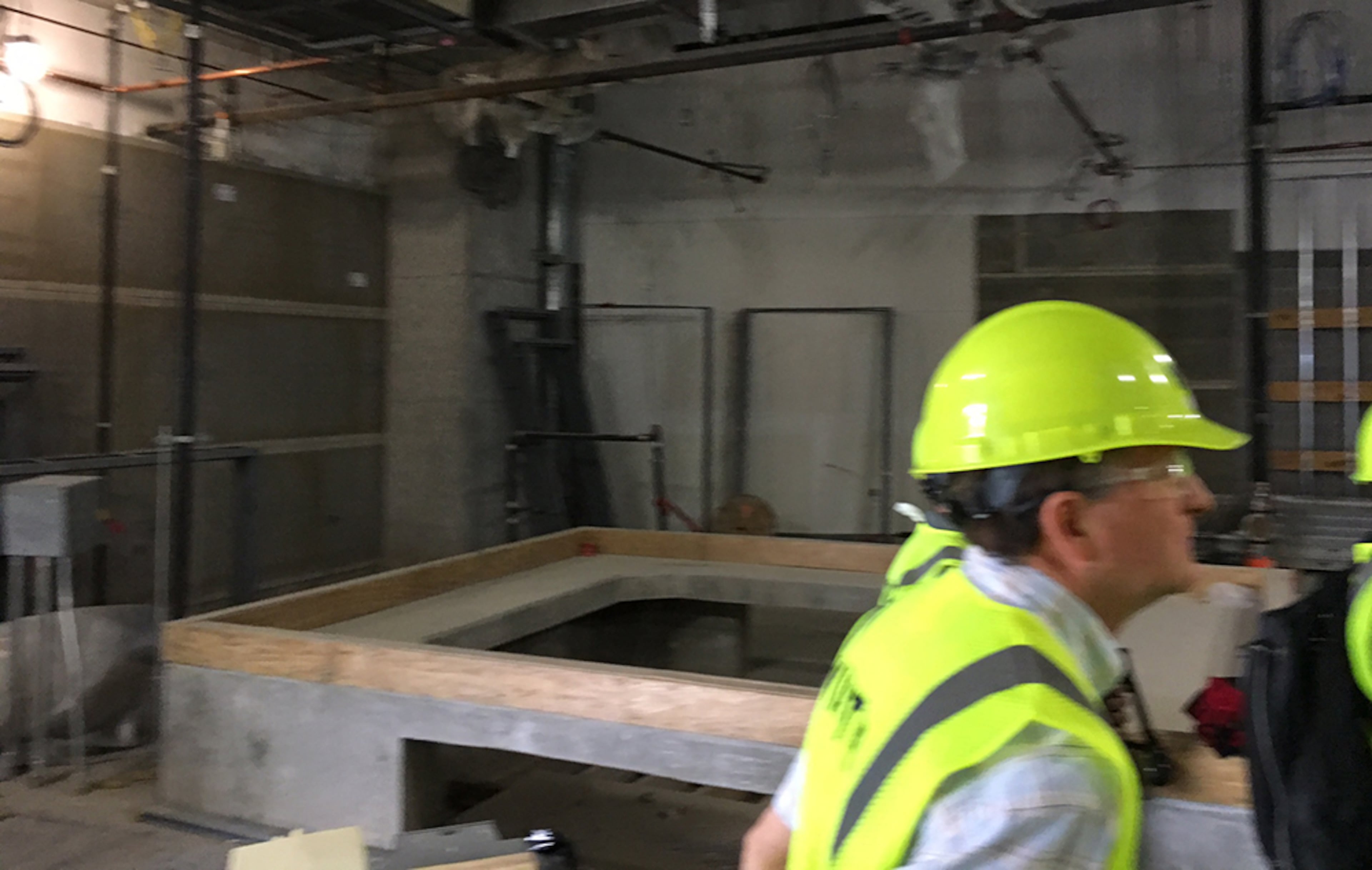 The tubs and training room. There will be a tub in the middle of the training room, with trainer’s tables lined up against a wall along the right side.