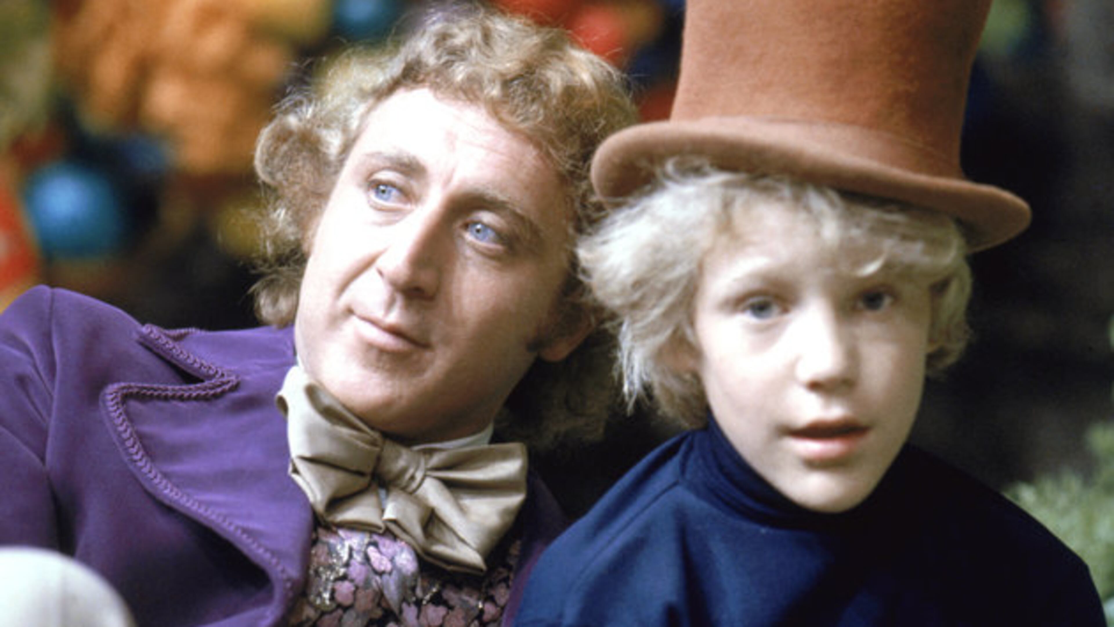 Gene Wilder as Willy Wonka and Peter Ostrum as Charlie Bucket on the set of the fantasy film 'Willy Wonka & the Chocolate Factory', based on the book by Roald Dahl, 1971. (Photo by Silver Screen Collection/Getty Images)