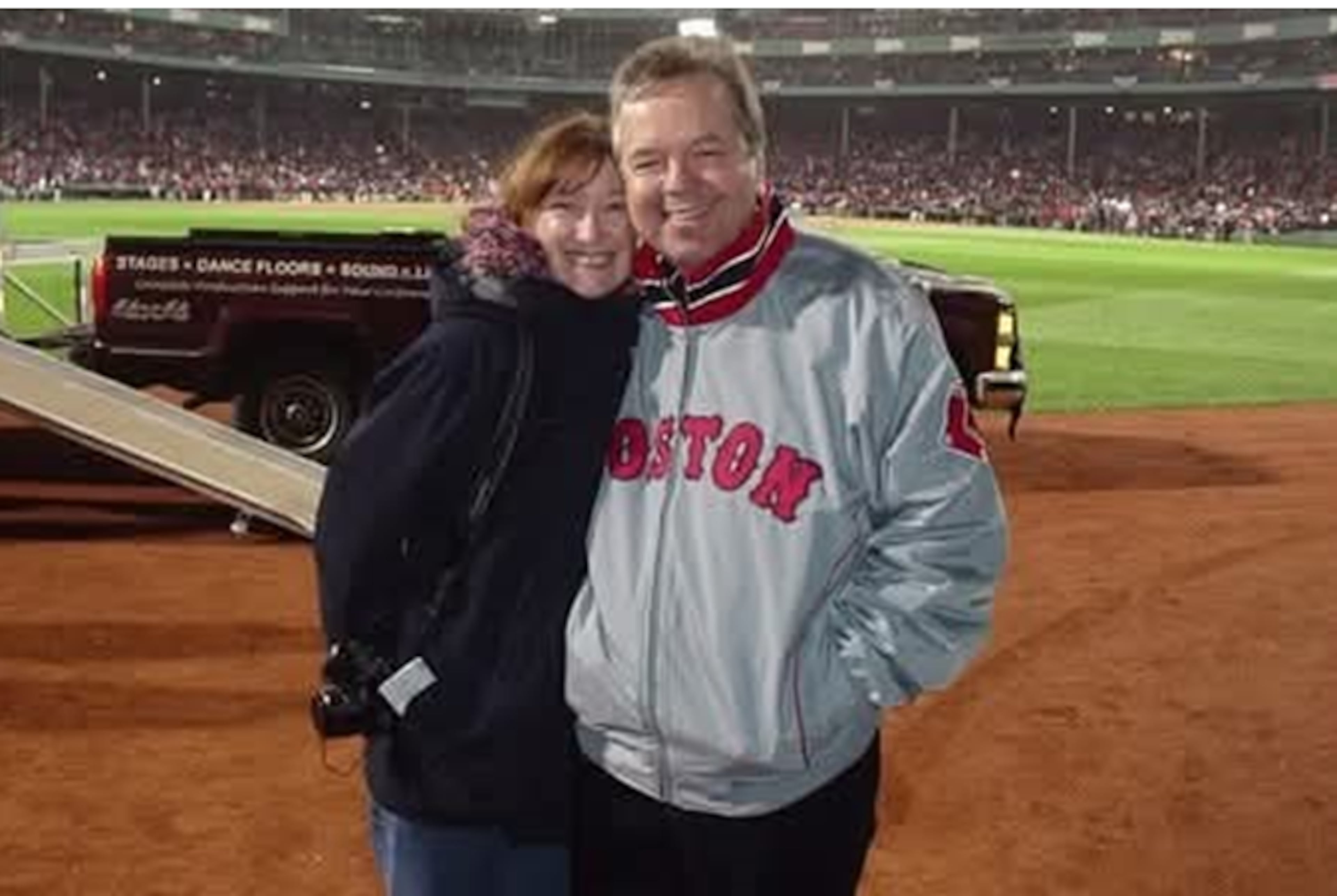 Larry Tamblyn (right) -- pictured with his wife Glenda -- was a member of the 1960s rock 'n' roll group the Shandells, whose hit song "Dirty Water" became the Boston Red Sox's anthem. Tamblyn was invited to the World Series in 2004. Courtesy