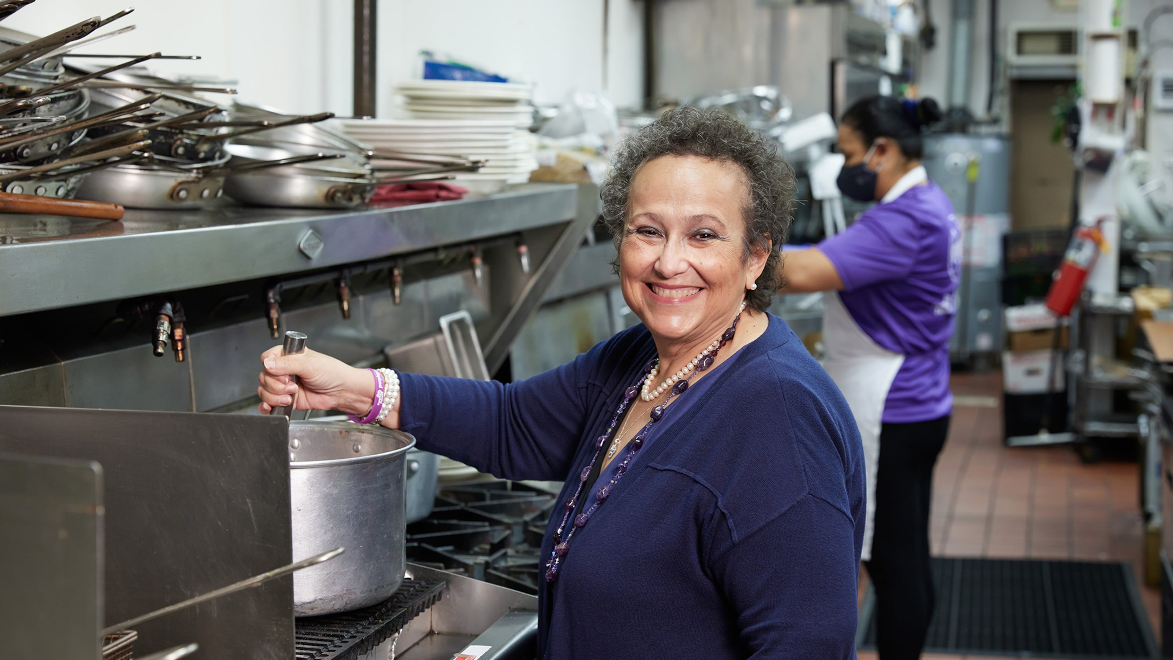 Maria Fundora in the kitchen of Casa Nuova, where she's been coaching her staff on serving diners who might be using GLP-1s to lose weight. (Gregory Campbell/Courtesy of Casa Nuova Italian Restaurant)