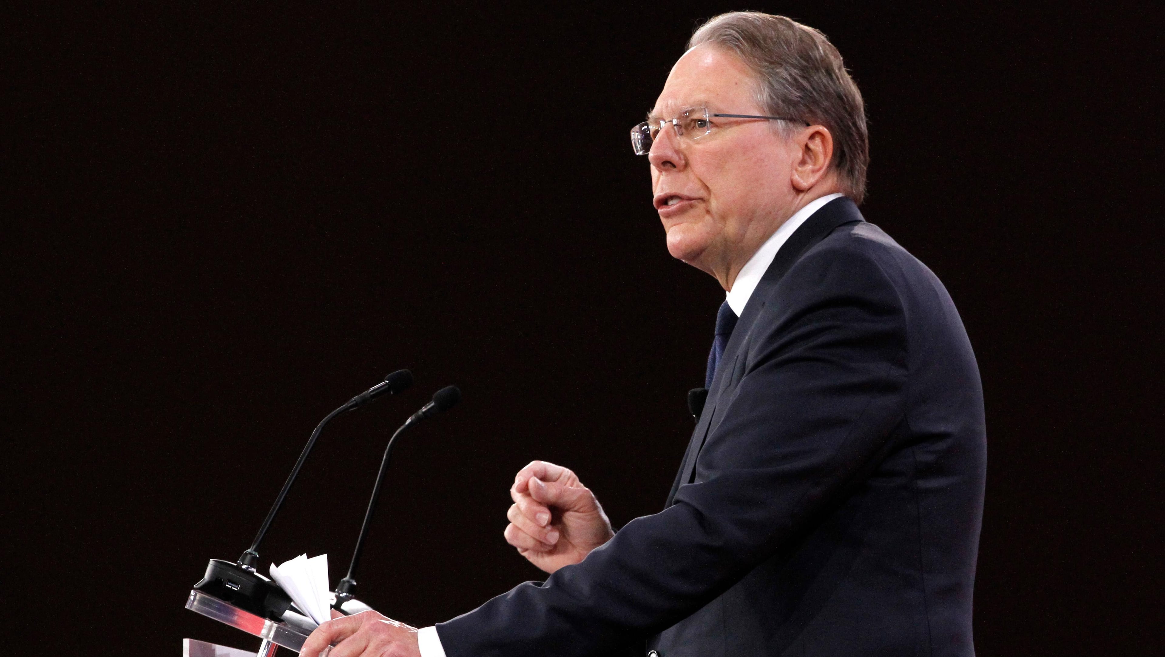 National Rifle Association Executive Vice President and CEO Wayne LaPierre, speaks at the Conservative Political Action Conference (CPAC), at National Harbor, Md., Thursday, Feb. 22, 2018. (AP Photo/Jacquelyn Martin)