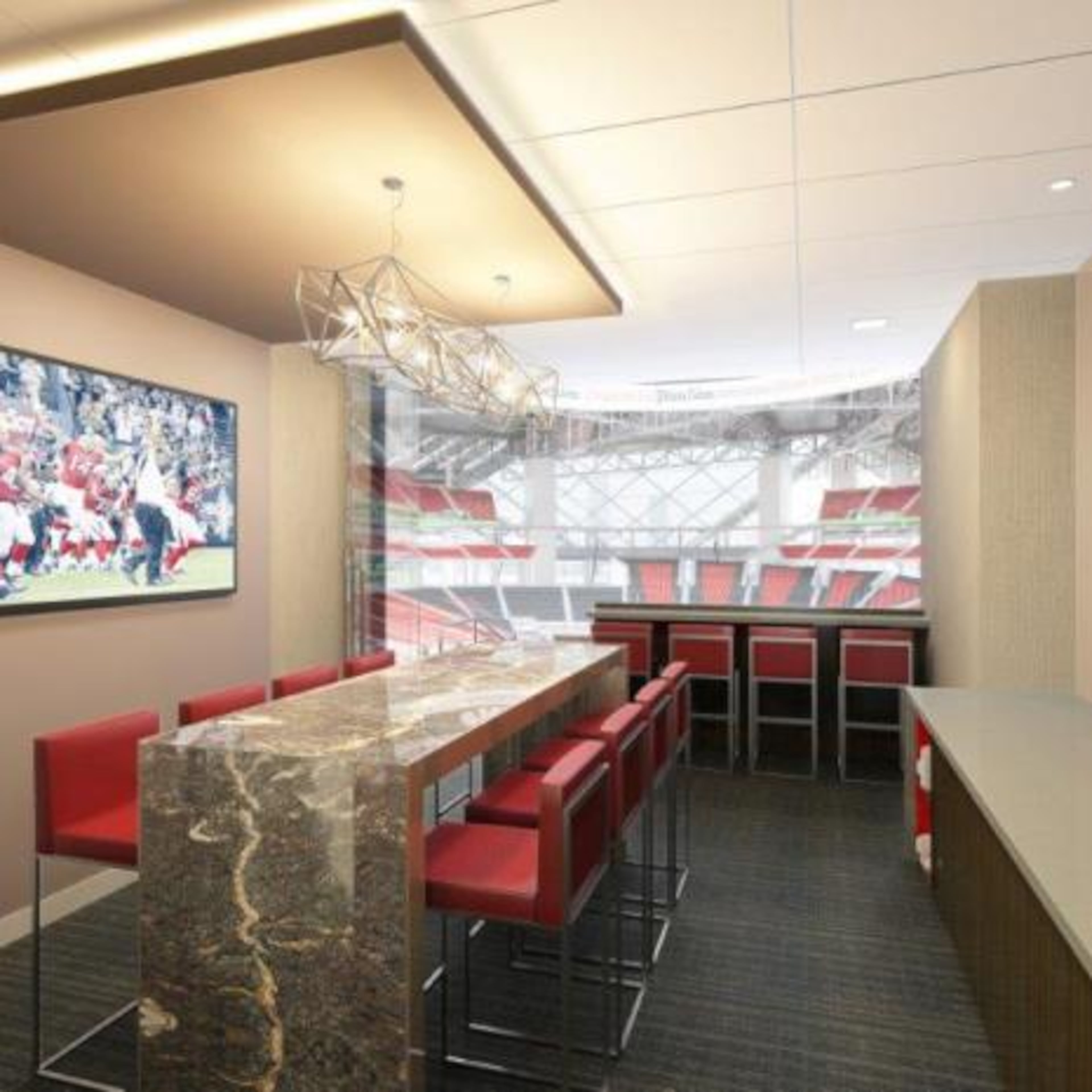 Luxury suites in the new Atlanta Falcons stadium.