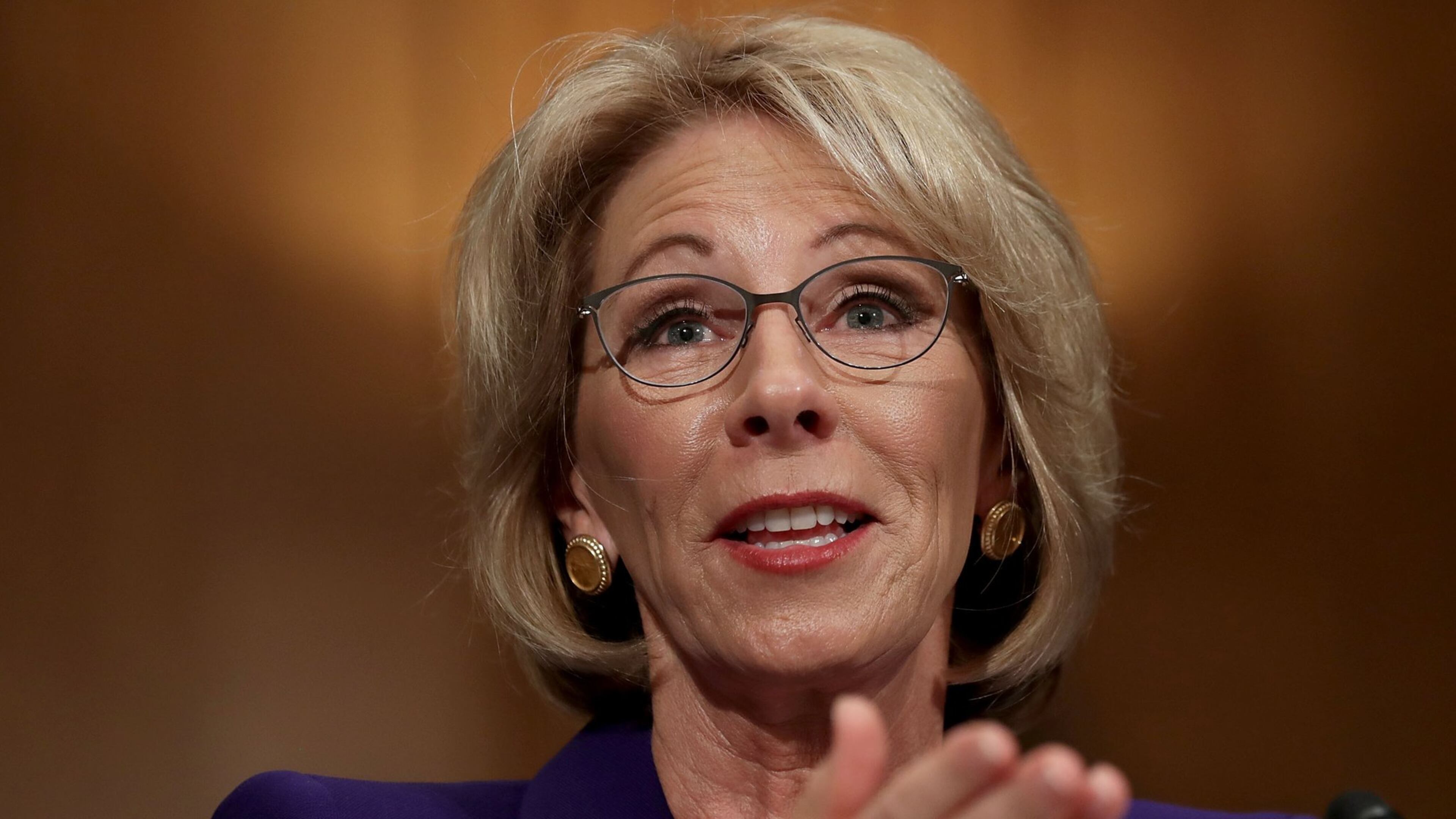 Betsy DeVos testified last week in front of a Senate committee on her nomination as education secretary. (Photo by Chip Somodevilla/Getty Images)