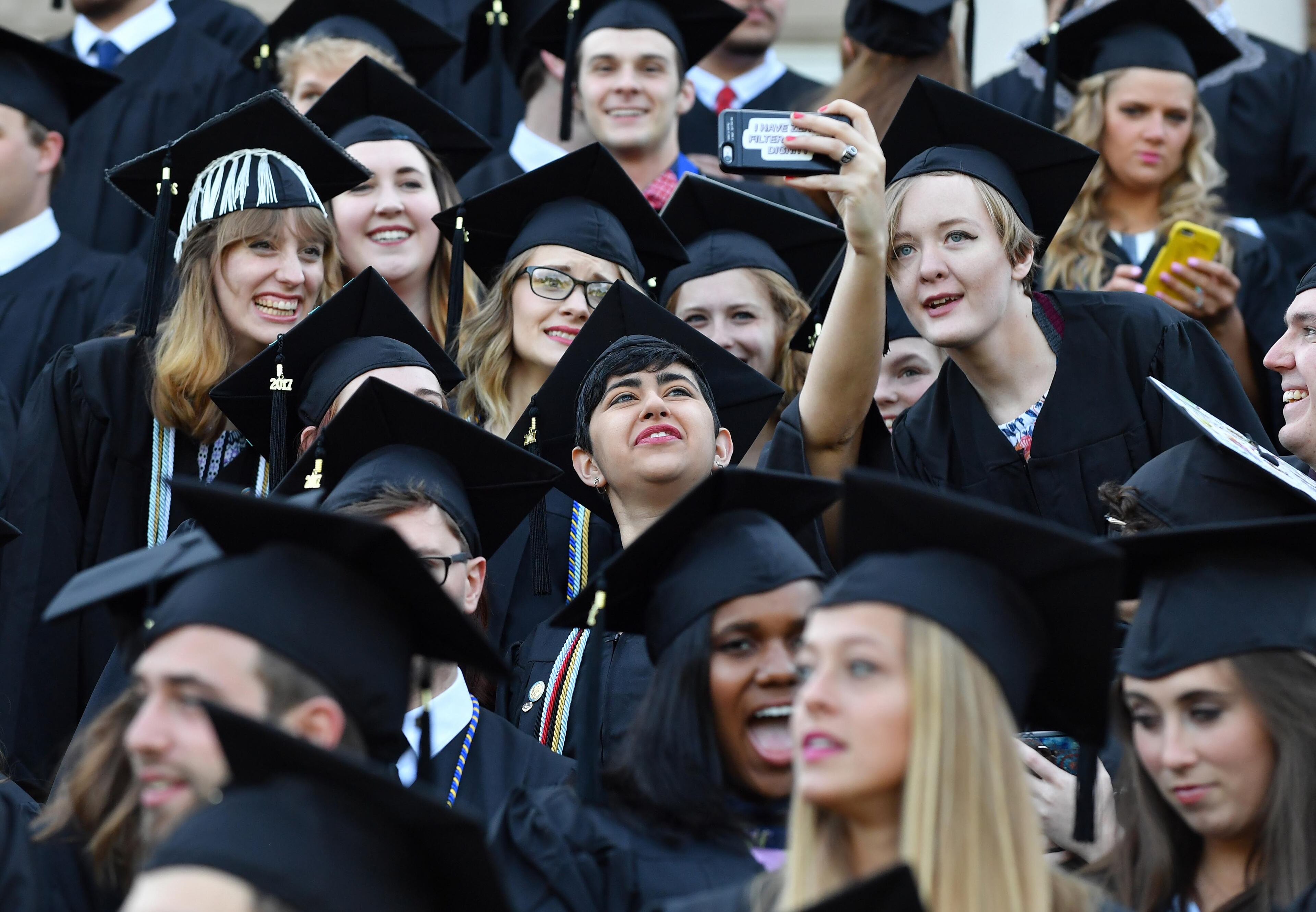 Berry College's Spring Commencement Saturday May 6, 2017. Berry's largest class in history,536 students, received their degrees in ceremonies Friday and Saturday. The featured speaker was Berry alum and highly decorated Rear Adm. Vincent L. Griffith.
Nationally recognized for both quality and value, Berry is an independent, coeducational college of approximately 2,100 students that offers undergraduate degree programs in the sciences, humanities, arts and social sciences, as well as undergraduate and masterâs level opportunities in business and teacher education.
Photo by Brant Sanderlin/Berry College
