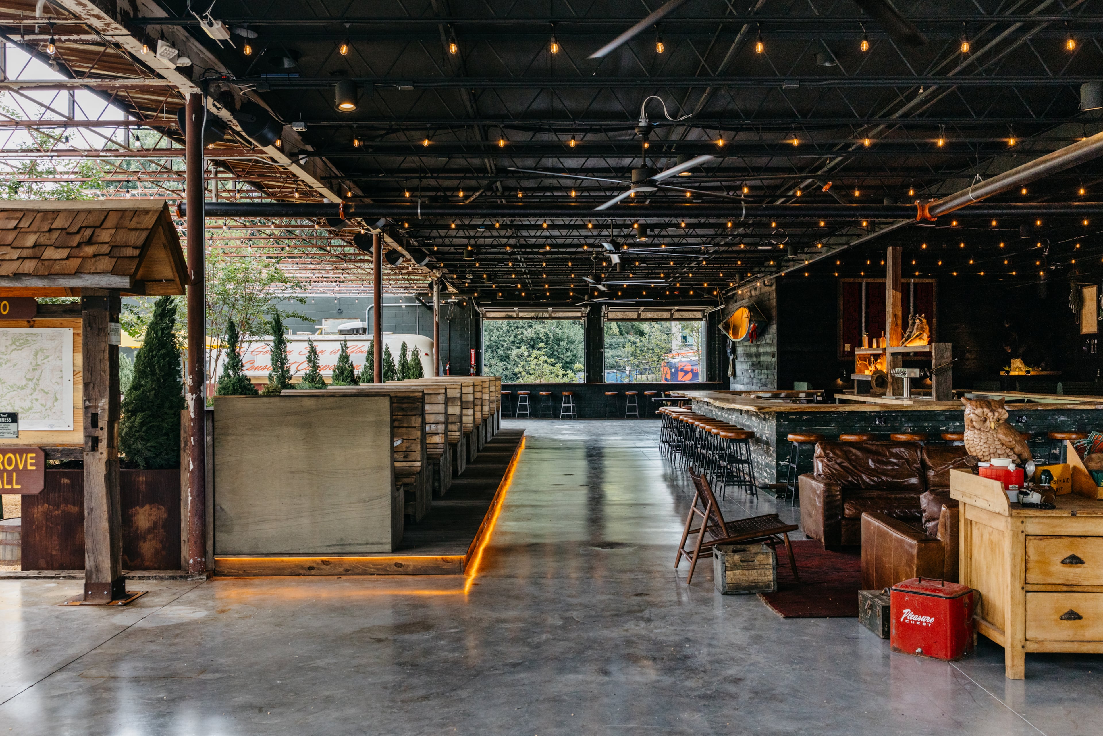 Other than the bathrooms, kitchen and a private dining room, all of Ladybird's square footage is open-air in west Midtown. (Courtesy of Ladybird Grove & Mess Hall)