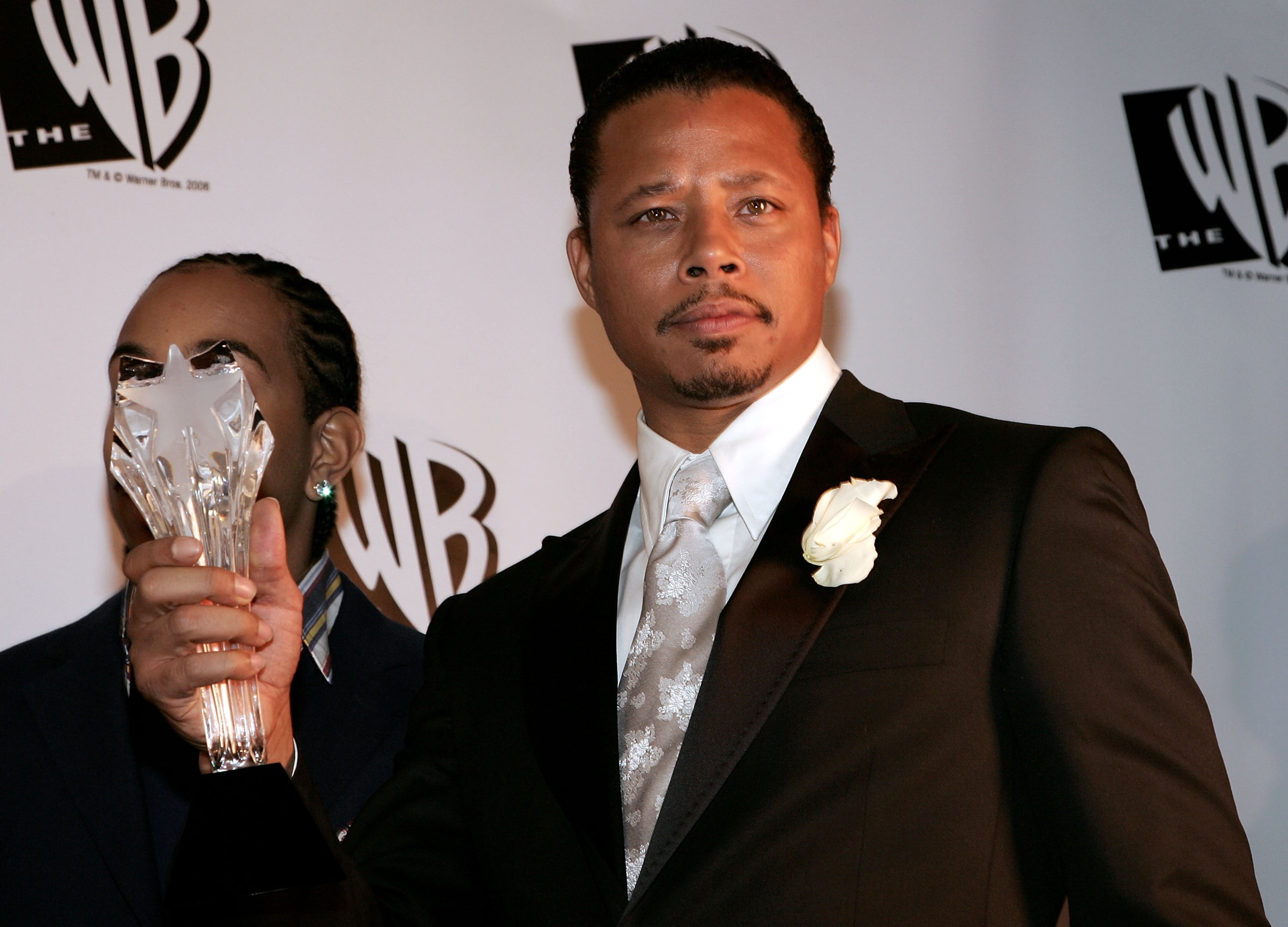 Actor Terrence Howard of the film "Crash" poses with Best Acting Ensemble Award in the press room at the 11th Annual Critics' Choice Awards held at the Santa Monica Civic Auditorium on January 9, 2006 in Santa Monica, California. Howard also won the Best Song Award. (Photo by Vince Bucci/Getty Images)