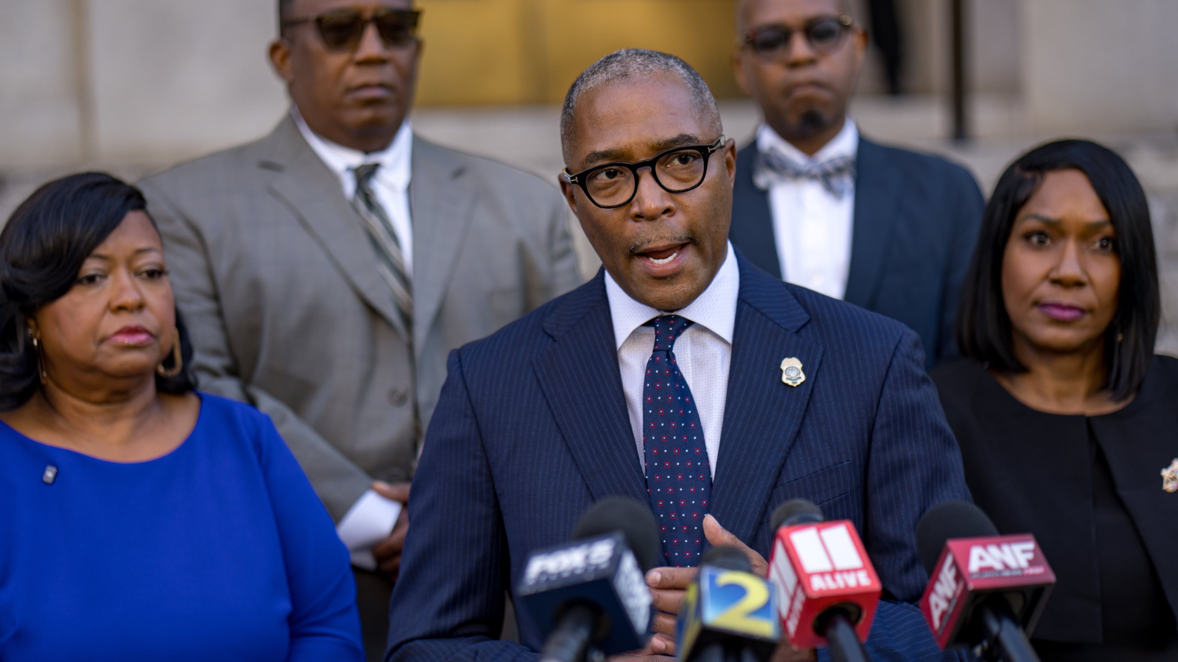 Fulton County Solicitor General Keith Gammage speaks during a news conference with other county justice leaders about the 2027 budget process on Wednesday, Oct. 7, 2026, in Atlanta. (Ben Hendren for the AJC)