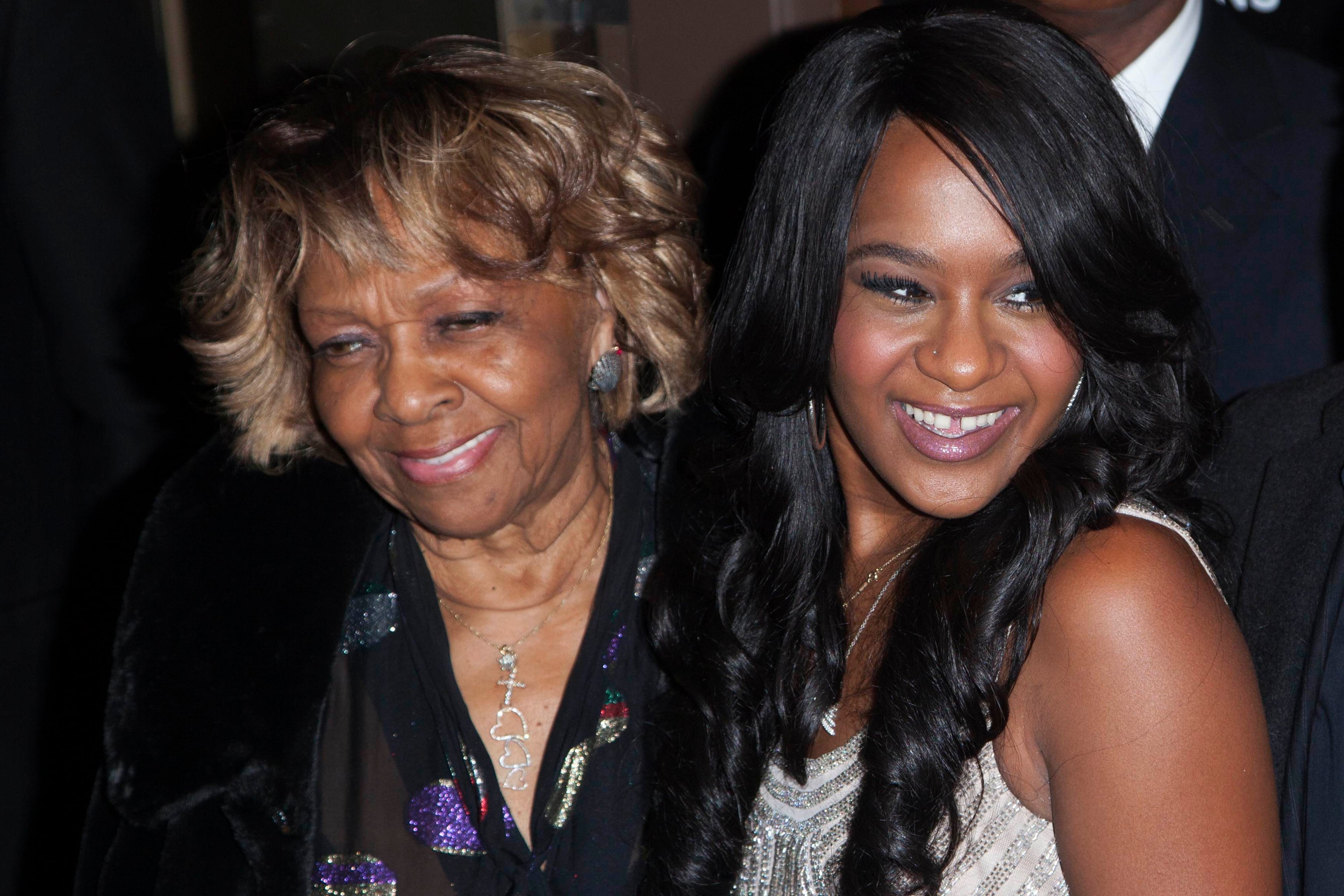 Cissy Houston and Bobbi Kristina Brown (R) attend the opening night of "The Houstons: On Our Own" in New York in this October 22, 2012 file photo. Houston, the grandmother of Bobbi Kristina Brown who was found unresponsive in a bathtub in January, said she is praying for her recovery but admitted there was little hope during an interview with WBLS radio in New York March 26, 2015. REUTERS/Andrew Kelly/Files
