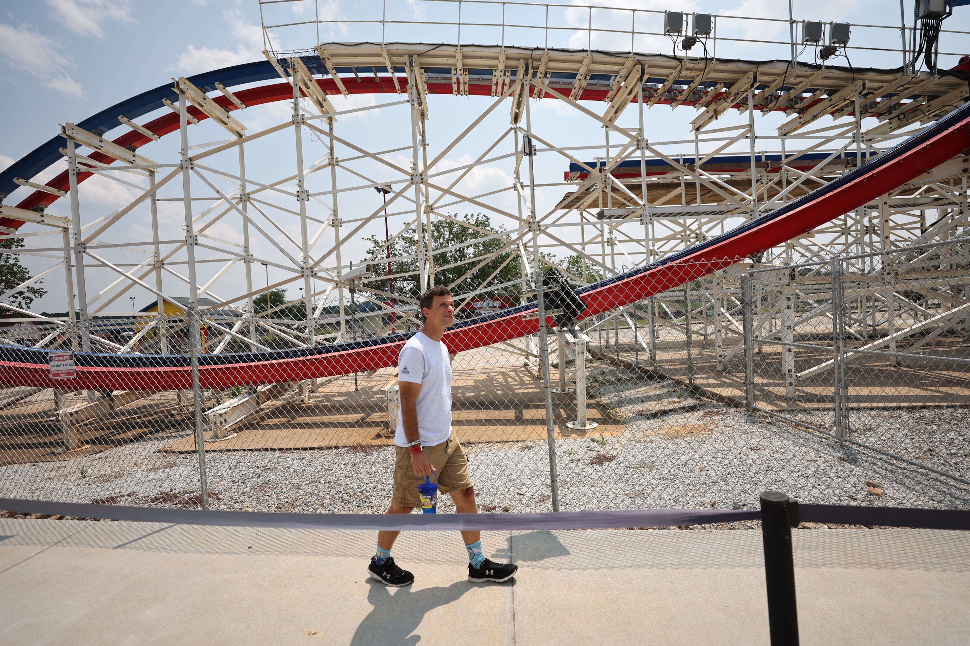 Super-rider James Fordham Fordham jokes he might move to wherever ArieForce One lands. The Fayetteville amusement park is closing for good on Sunday. (Arvin Temkar/AJC)