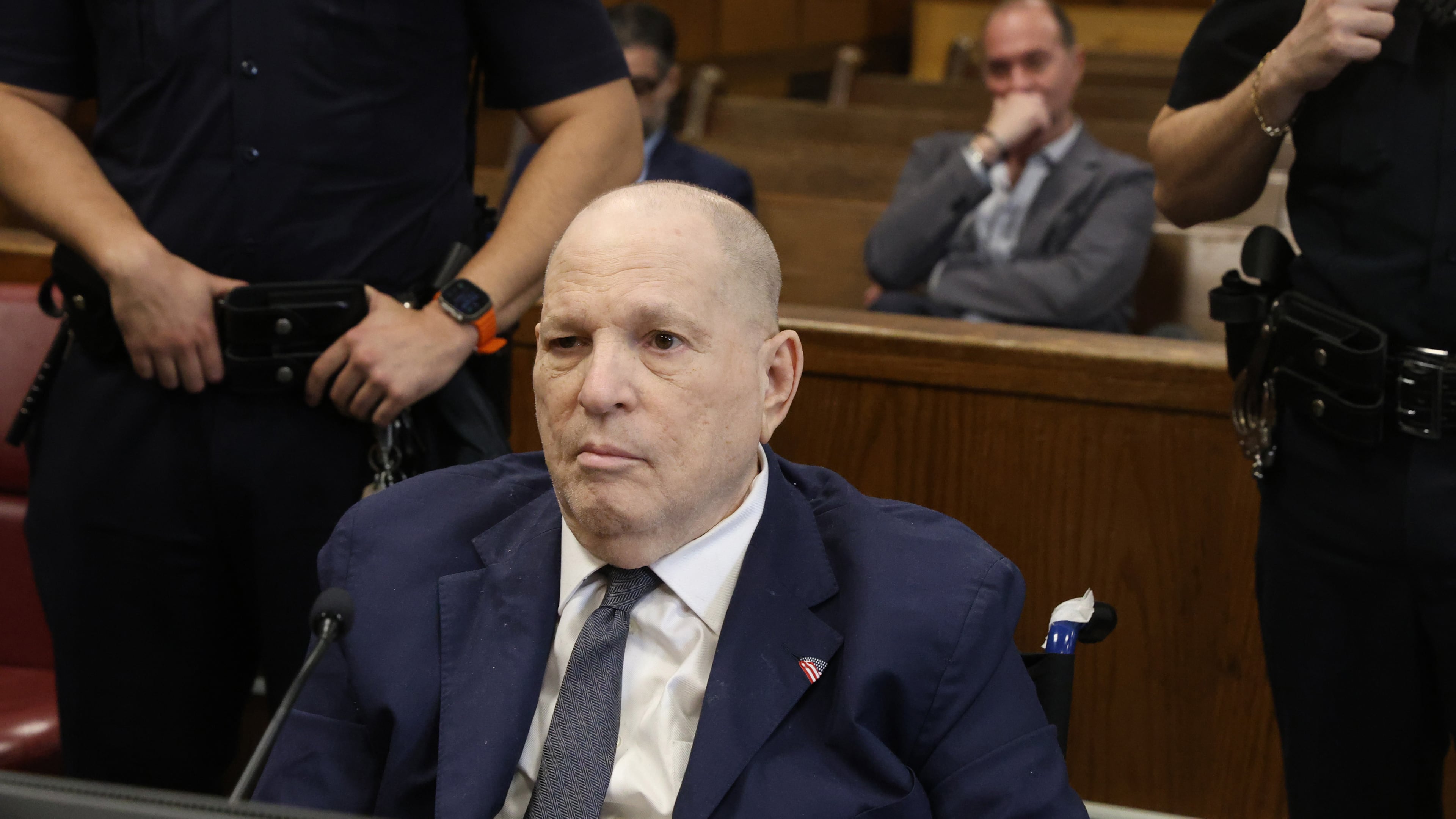 Harvey Weinstein appears in court for a pre-trial hearing, Thursday, March 19, 2026, in New York. (Jefferson Siegel/The New York Times via AP, Pool)