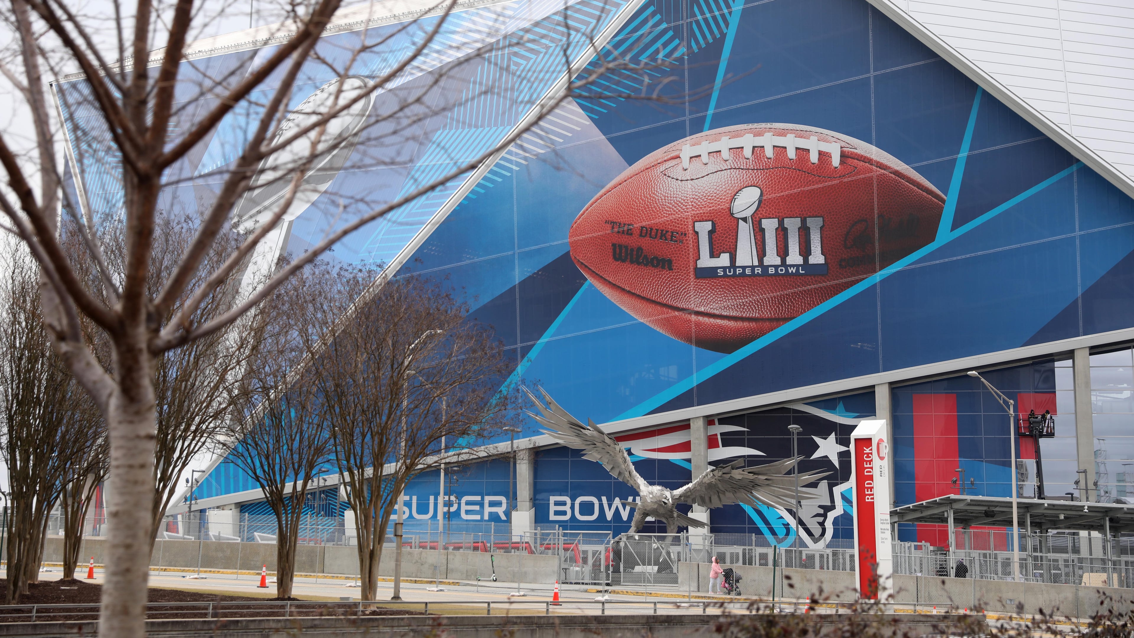 A view of Mercedes-Benz Stadium in Atlanta.