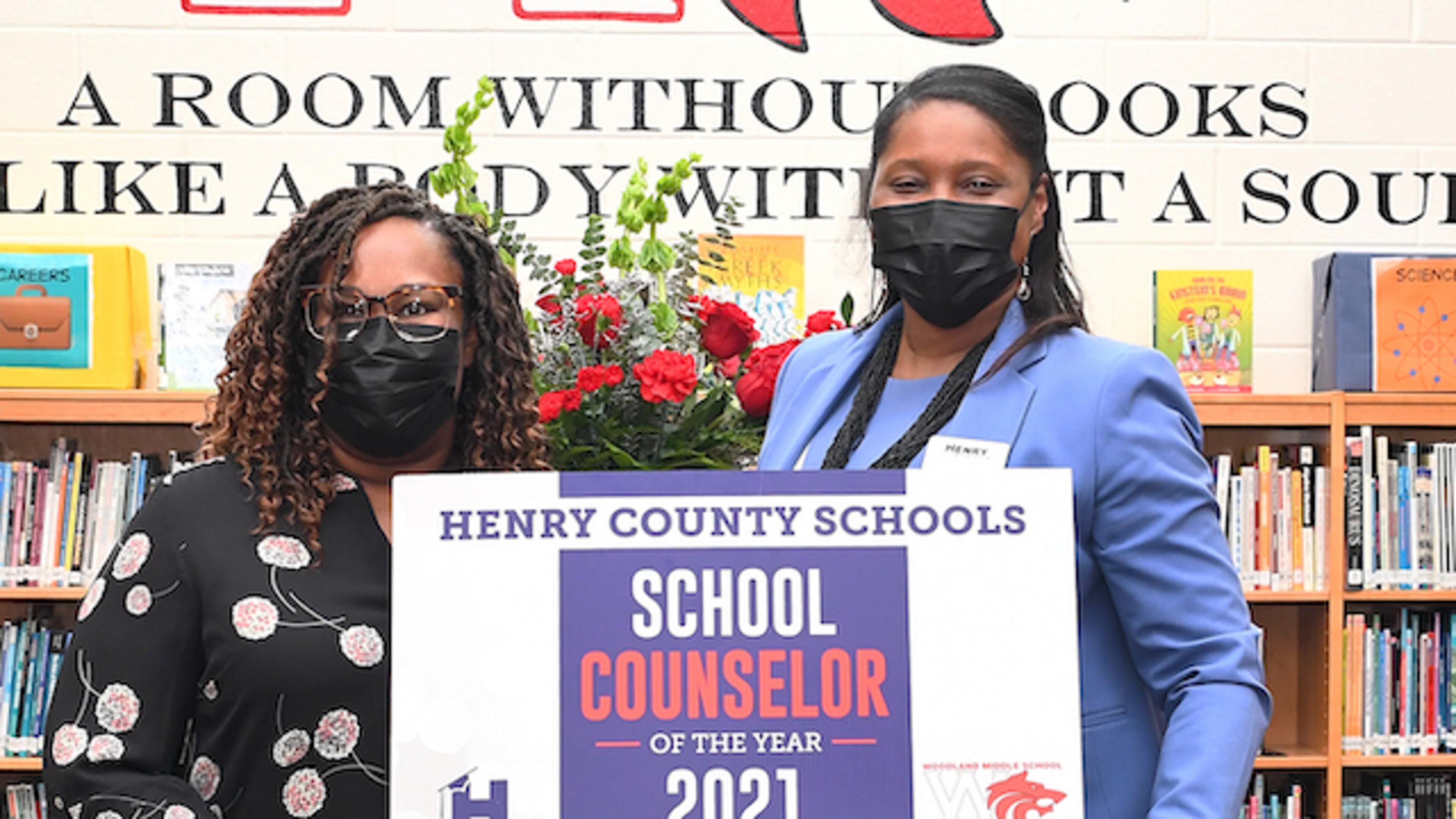 Erin Bundrige with Dr. Chon Hester, coordinator of school counseling.