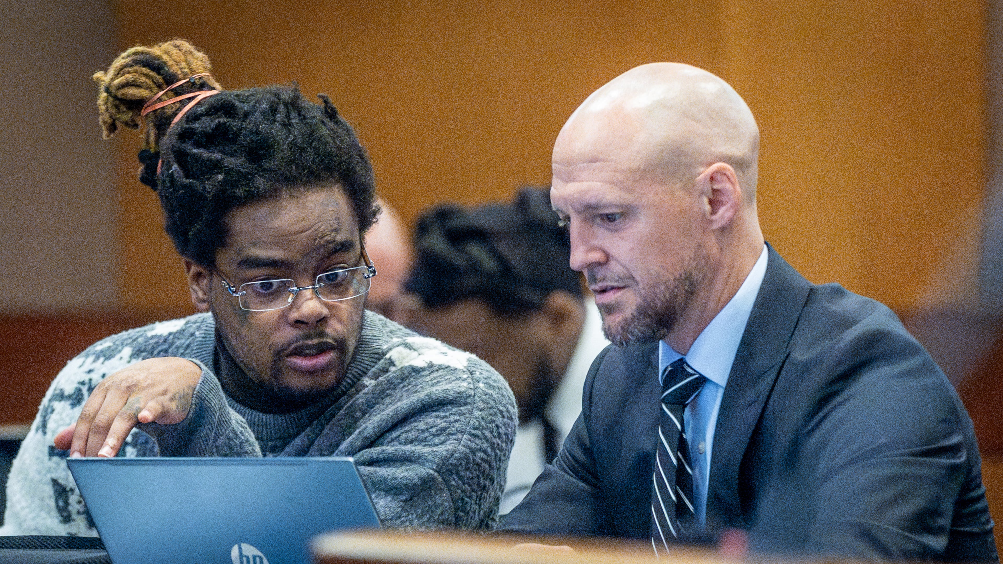 Defense attorney Max Schardt (right) confirmed that YSL defendant Shannon Stillwell was stabbed over the weekend in jail.