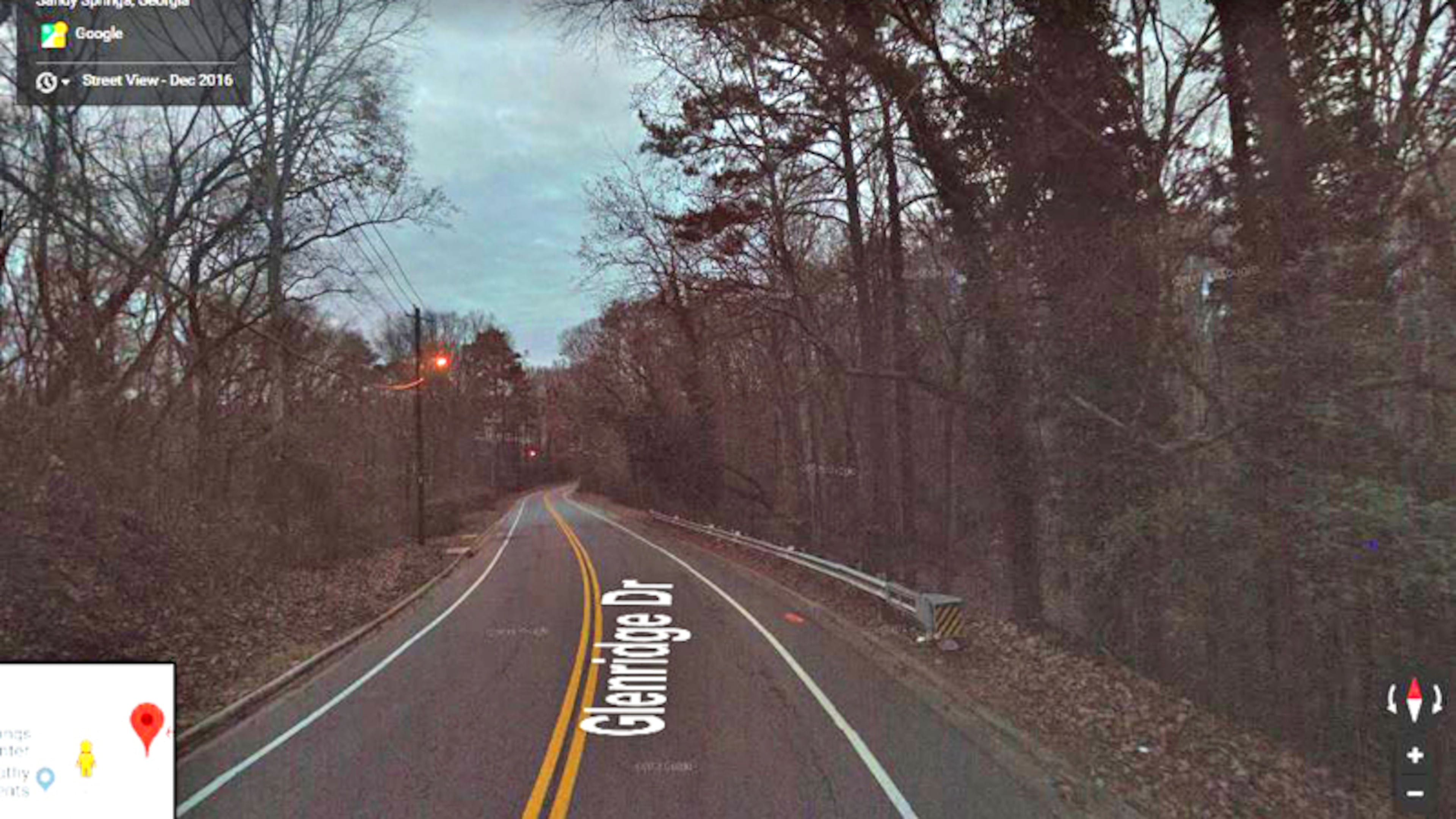 A contractor selected by Sandy Springs will be paid $662,400 to repair a culvert under Glenridge Drive about 1,000 feet north of Abernathy Road. GOOGLE MAPS