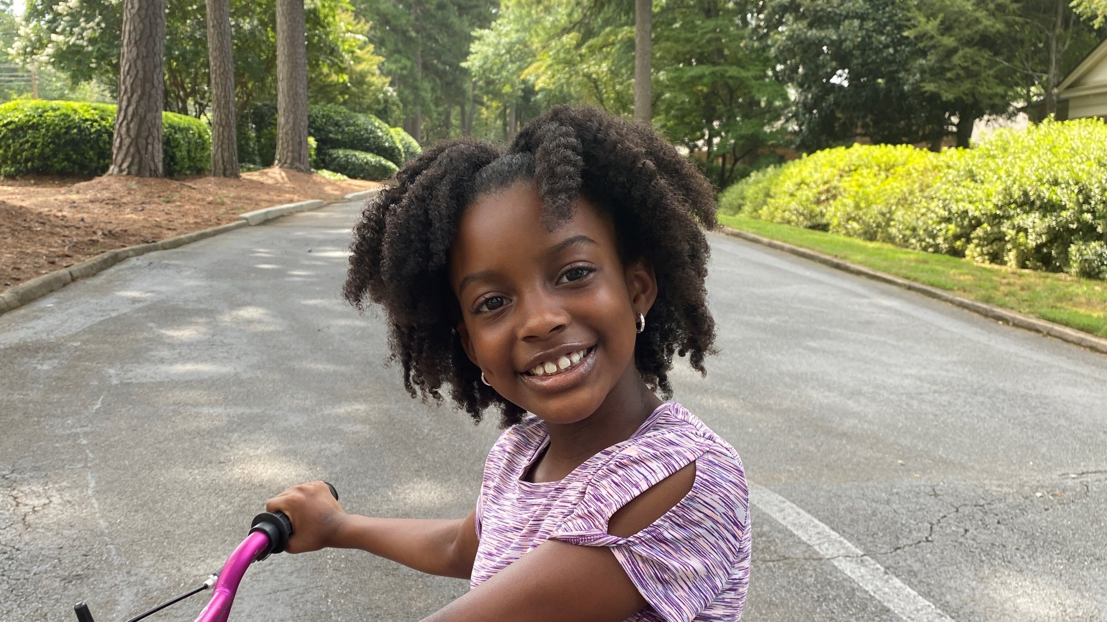 Sabrina Johnson, 8, prefers outdoor activities to watching television. Courtesy of Thembi Johnson