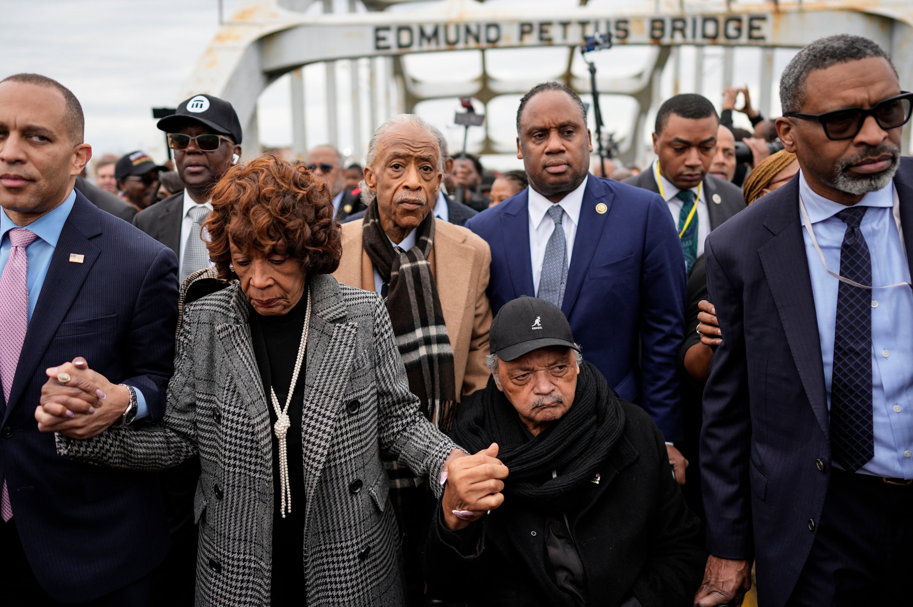 Hakeem Jeffries, Maxine Waters, Al Sharpton, Jesse Jackson, Derick Johnson