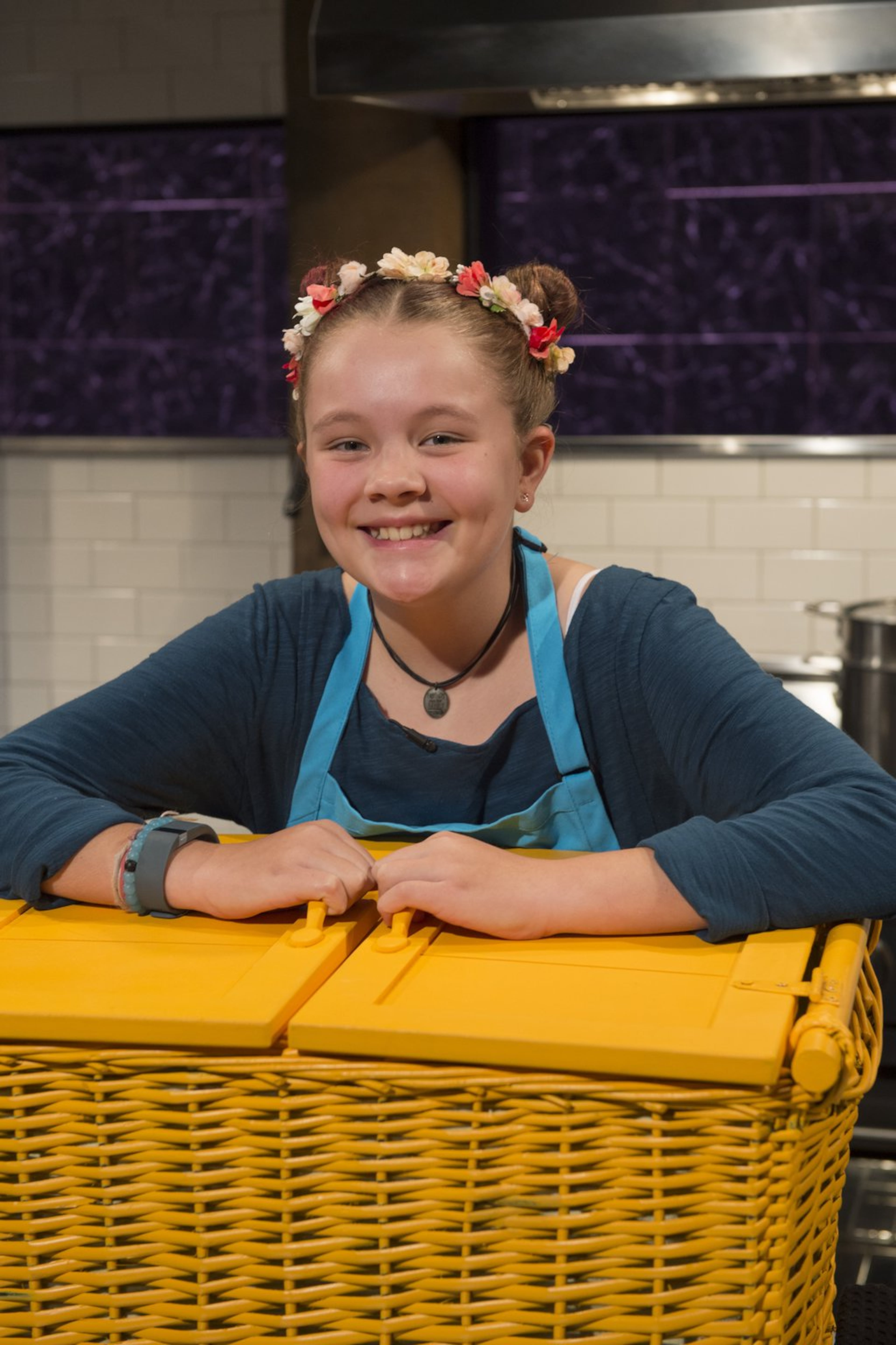 Violet Waterhouse, 12, of Decatur competes on the Sept. 26 episode of “Chopped Junior” on Food Network. CONTRIBUTED BY FOOD NETWORK