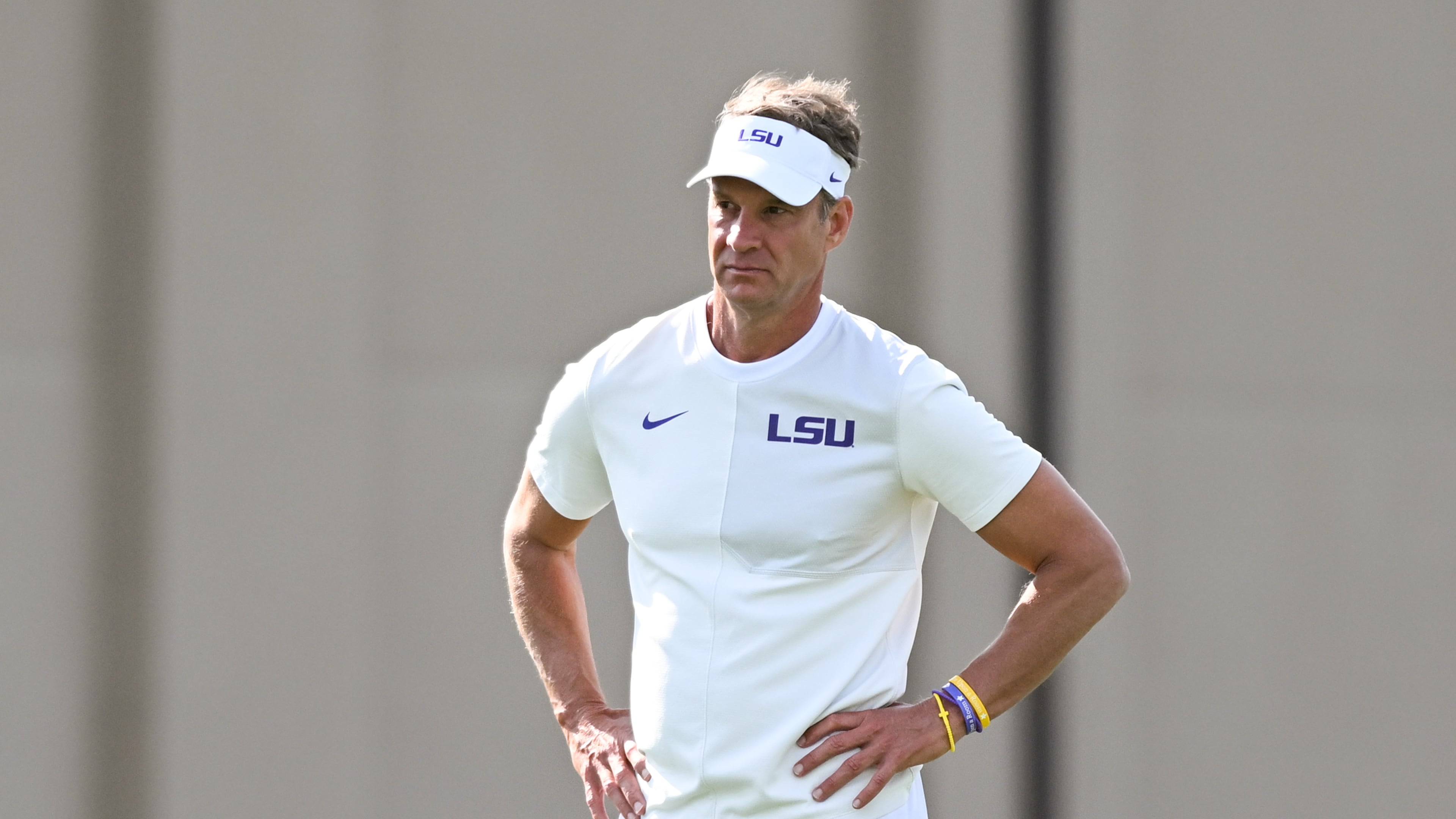 "(I)t made zero sense to me to go add another hard game, put teams on the road five times in this conference," LSU head coach Lane Kiffin said of the nine-game conference schedules. (Javier Gallegos/The Advocate via AP)