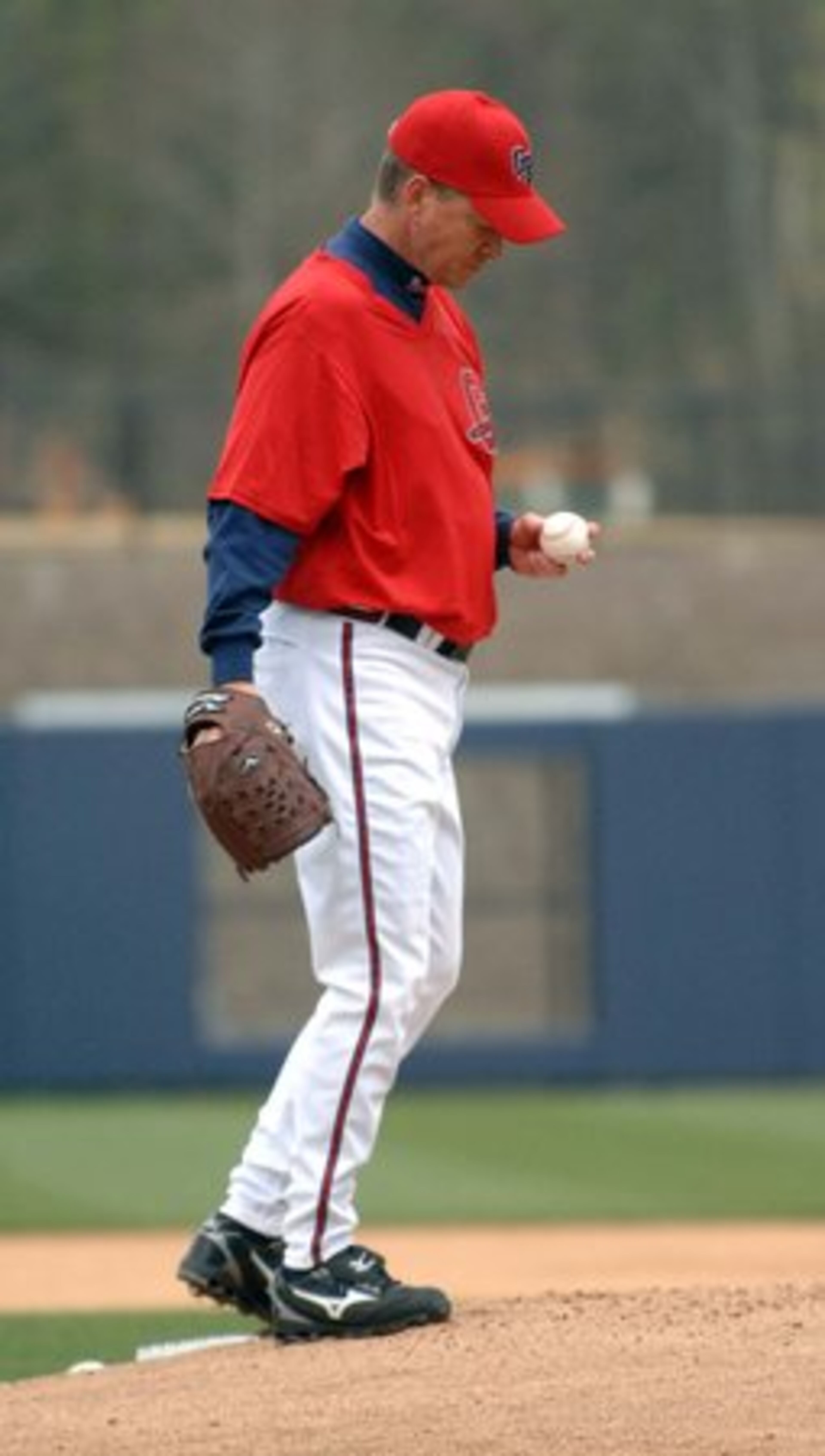 Braves' pitcher Tom Glavine threw a simulated game Tuesday afternoon at the Braves' new Triple A affiliate, the Gwinnett Braves, in Lawrenceville.