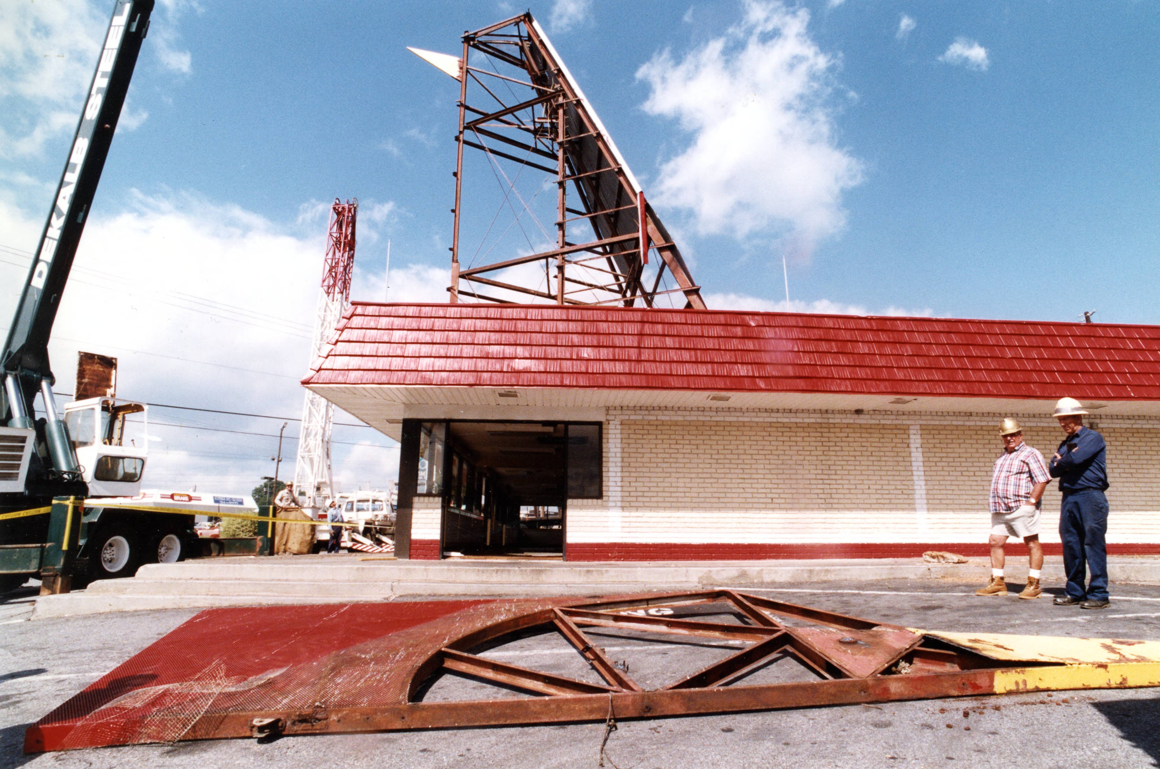 A piece of the Big Chicken's beak following major storm damage earlier in the year in Marietta, Ga, on September 27, 1993.