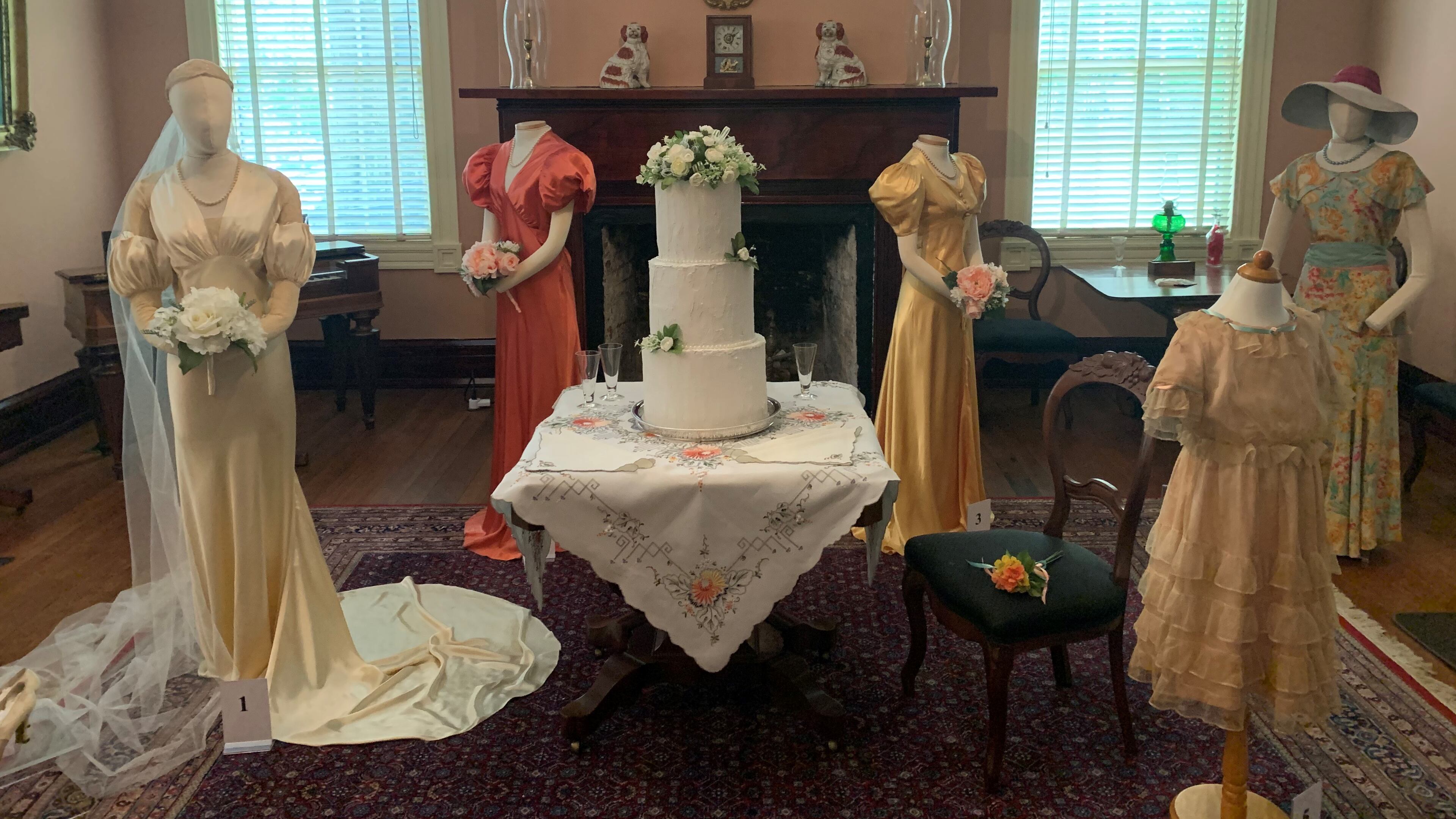 Vintage clothing among the collection of dresses on exhibit at Bulloch Hall's "A Garden Affair: What to Wear." Photo courtesy Roswell Historical Society
