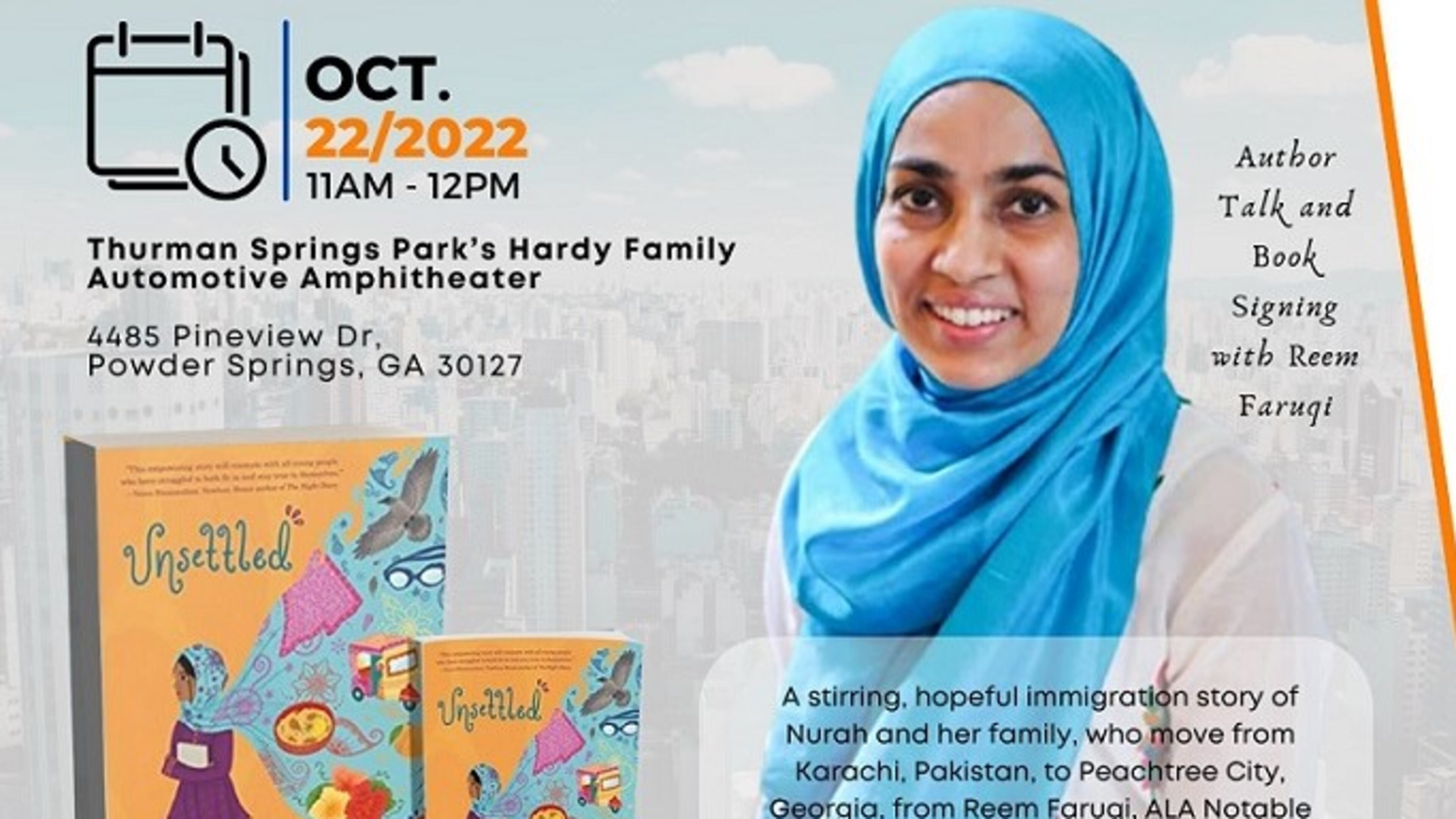 "Unsettled" is the featured book for this year's One Book, One City: Tween Challenge initiative in Powder Springs at 6:30 p.m. Oct. 18 and 11 a.m. Oct. 22. (Courtesy of Powder Springs)