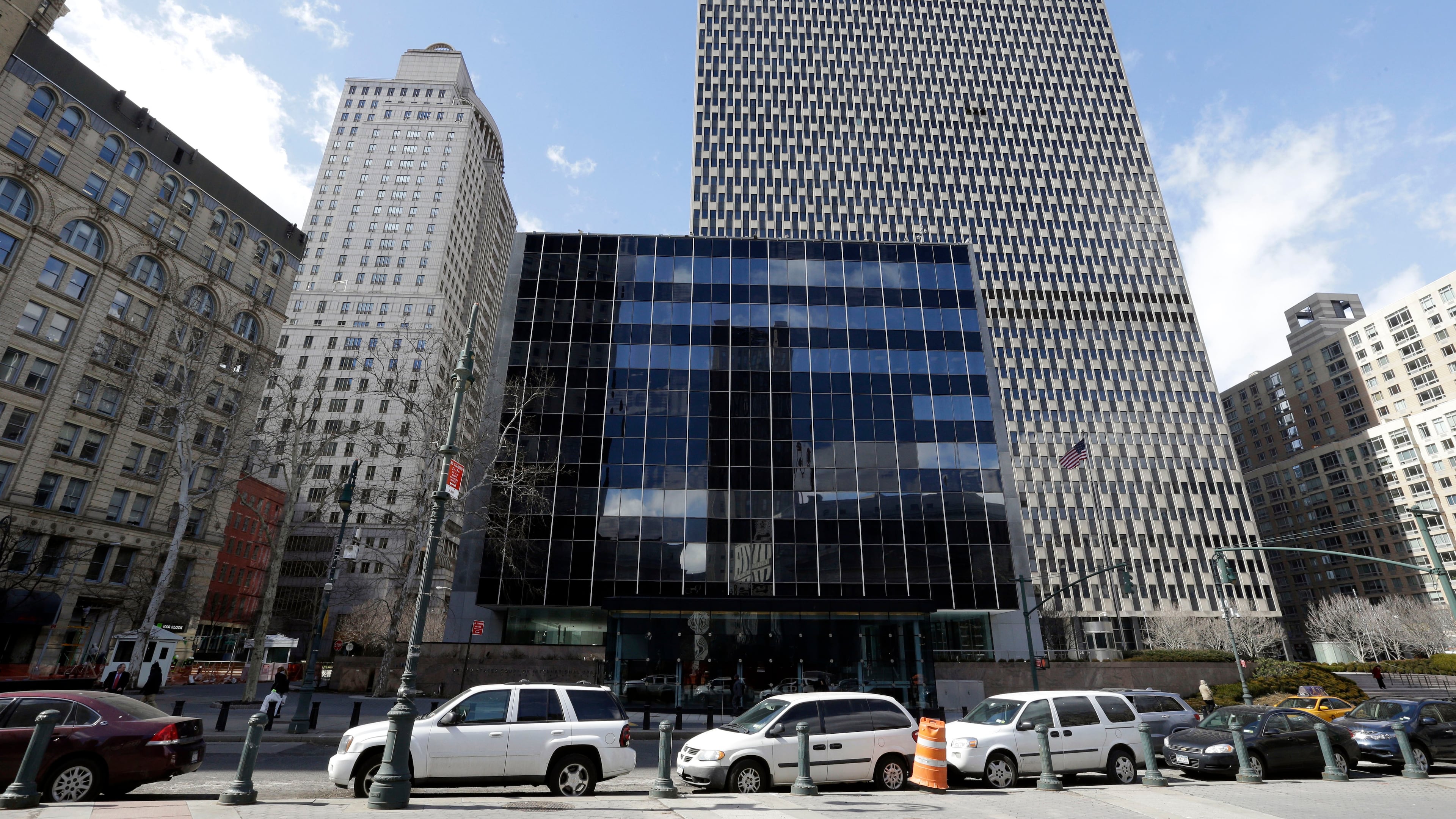 FILE - The United States Court of International Trade is seen in front of the Jacob K. Javits Federal building in this, March 18, 2015 photo, in New York. (AP Photo/Mary Altaffer, file)