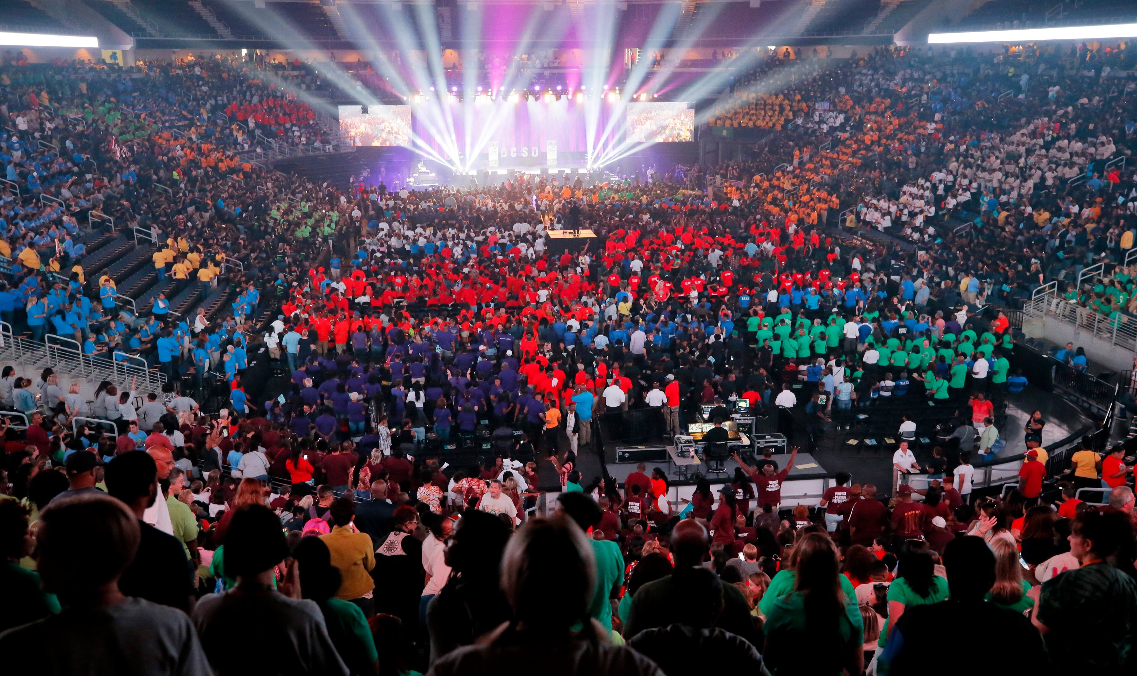 8/4/17 - Duluth, GA - DeKalb County School District teachers and staff traveled to the Infinite Energy Arena in Duluth for a pep rally ahead of the new school year. BOB ANDRES /BANDRES@AJC.COM
