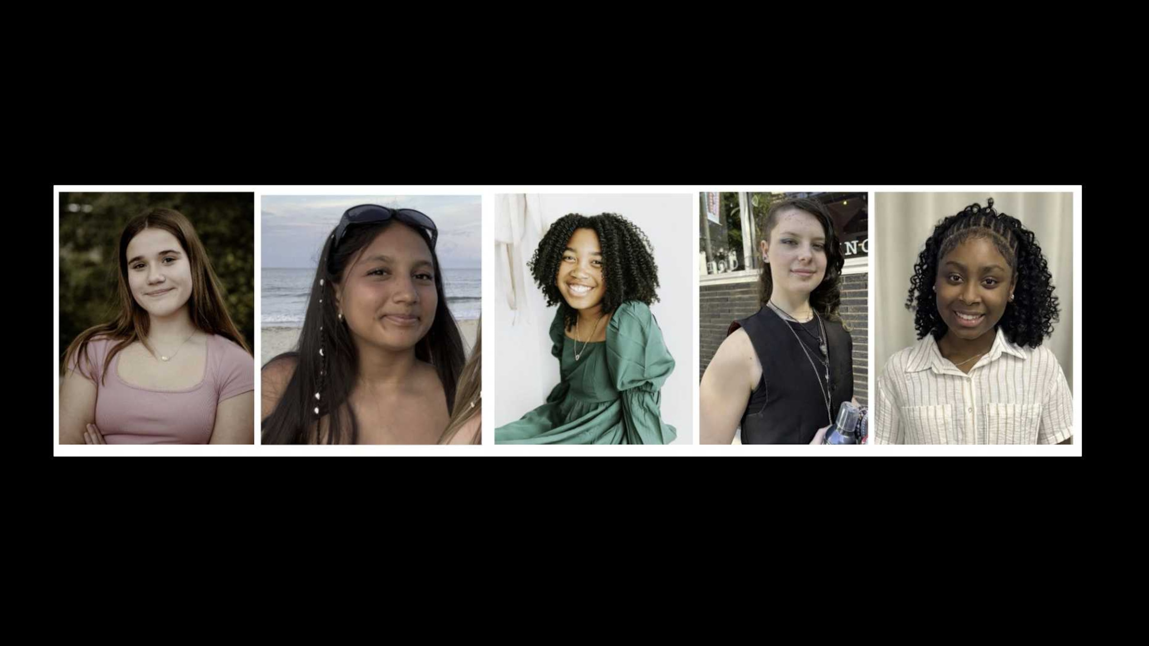 Clarke Middle School students, from left to right: Claire Belknap, Julieta Camarillo Diaz, Kennedy Gates, Amelia Lush, Danasia Person. (Courtesy)