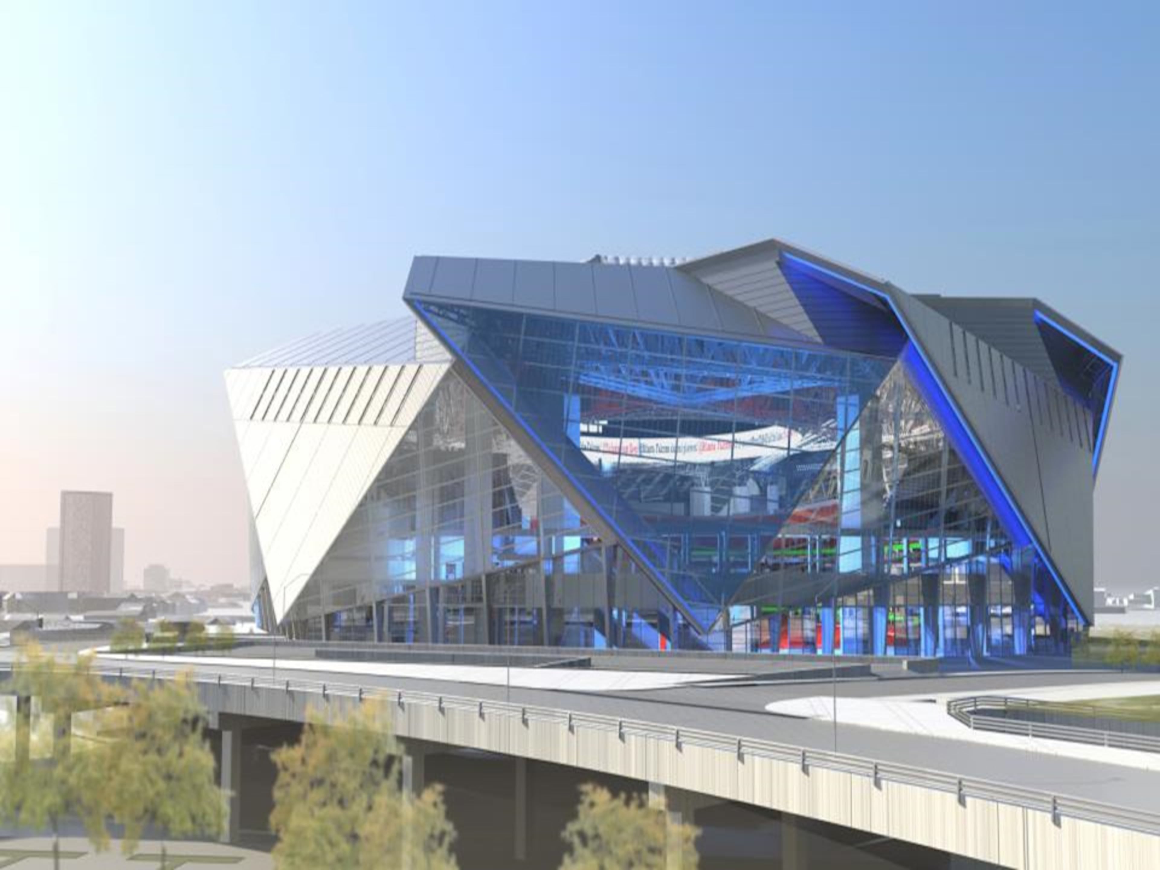 The view from of the other side of the new Atlanta Falcons stadium.
