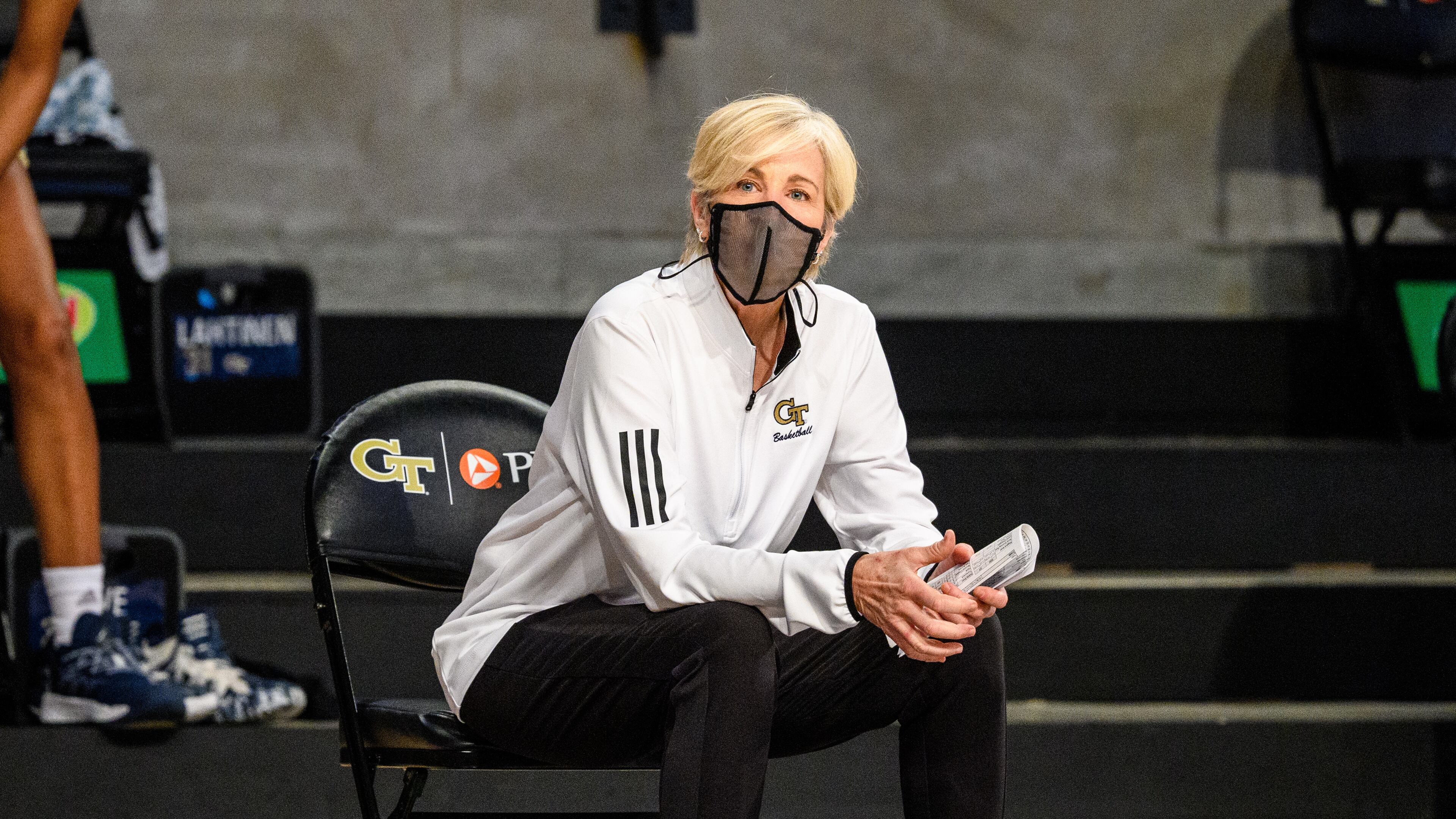 Georgia Tech women's basketball coach Nell Fortner, who was named ACC coach of the year for the 2020-21 season on March 2, 2021. (Danny Karnik/Georgia Tech Athletics)