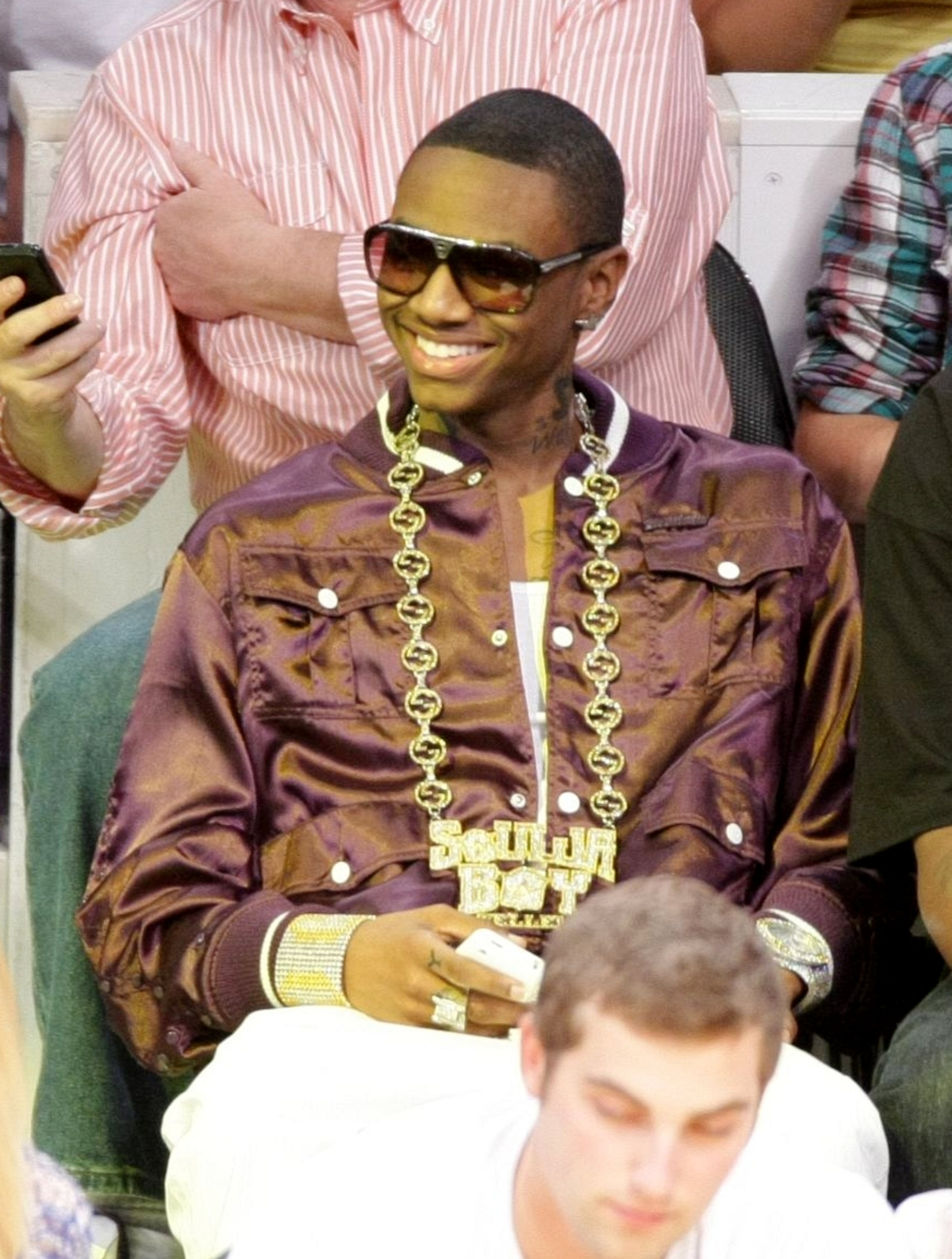 LOS ANGELES, CA - JUNE 4: Rapper Soulja Boy attends game one of the NBA Finals between the Los Angeles Lakers and the Orlando Magic at Staples Center on June 4, 2009 in Los Angeles, California. (Photo by Noel Vasquez/Getty Images)