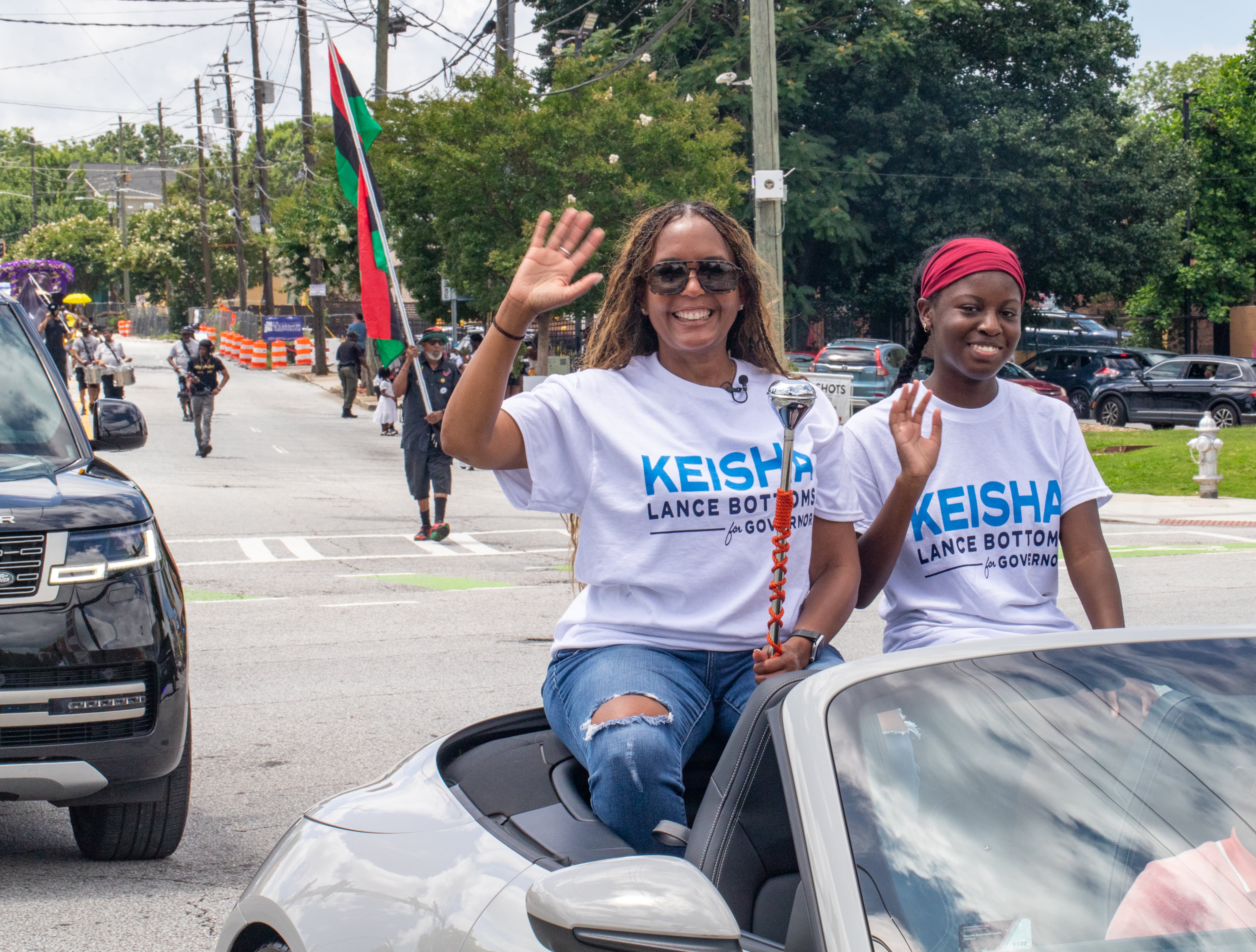 Former Atlanta Mayor Keisha Lance Bottoms (left) participated in a local Juneteenth Parade last month.