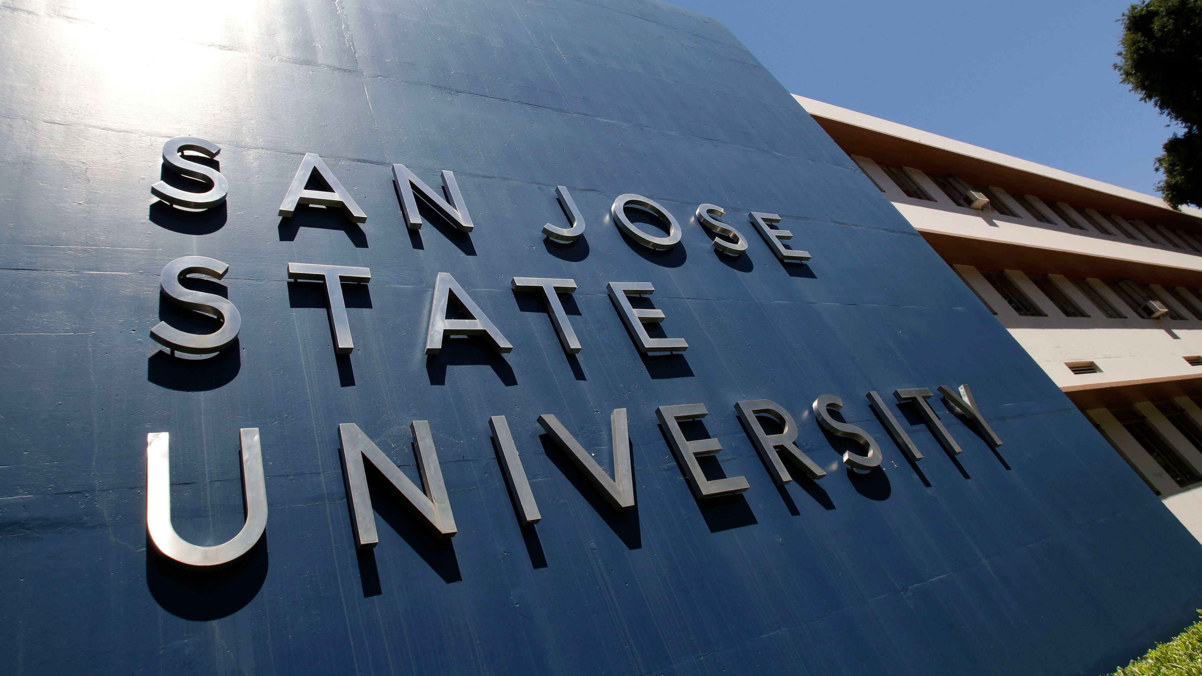 FILE - An exterior view of San Jose State University is seen, June 30, 2011, in San Jose, Calif. (AP Photo/Paul Sakuma, File)