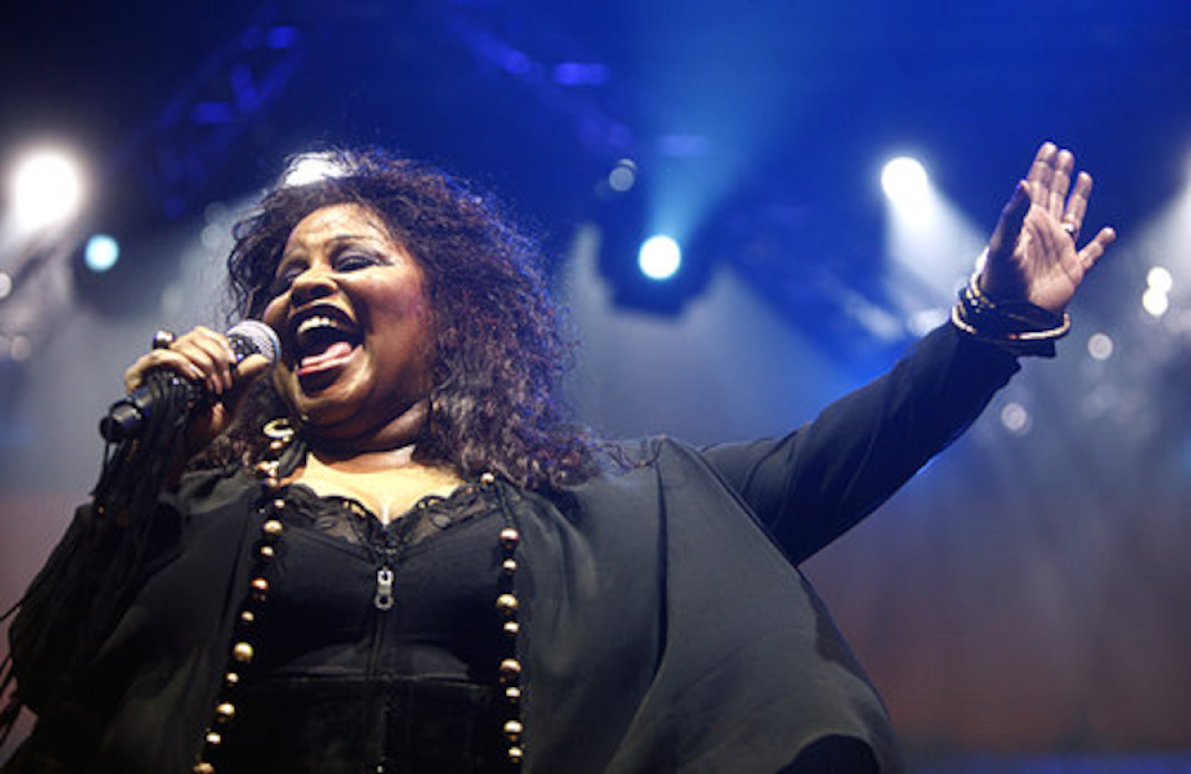 Recording artist Chaka Khan performs at the Diesel xXx party in the Brooklyn borough of New York.