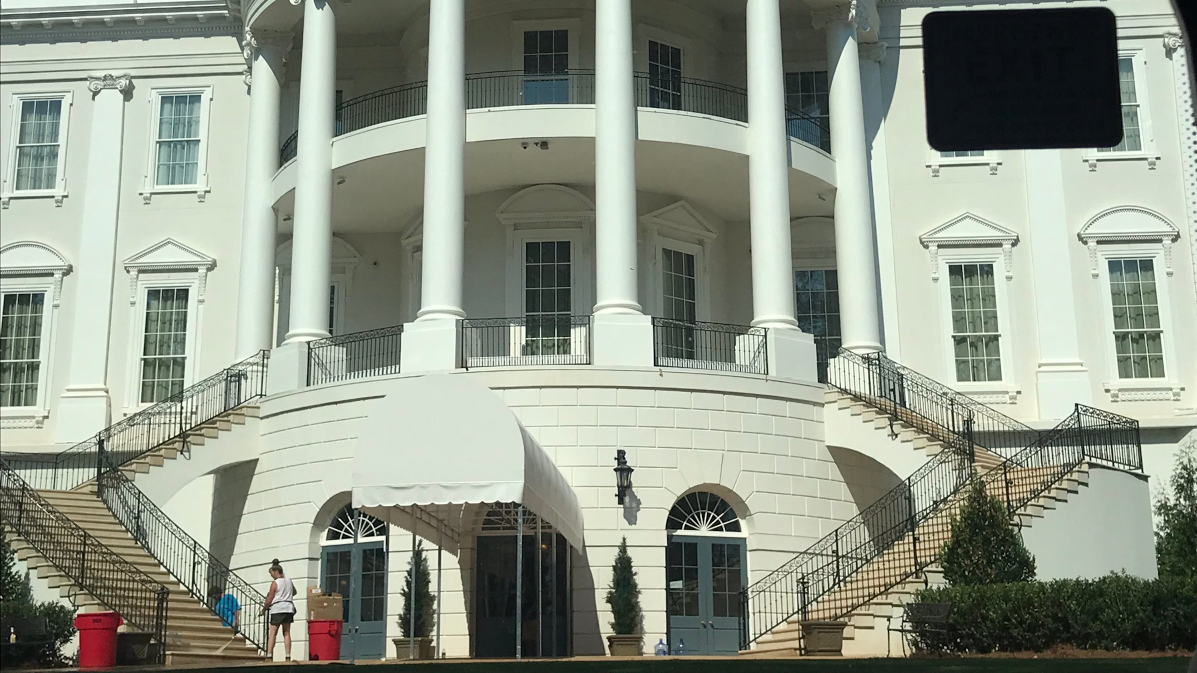 This is the White House set on Tyler Perry Studios that was built over the summer of 2019. The studio is hosting the Democratic presidential debate Nov. 20.