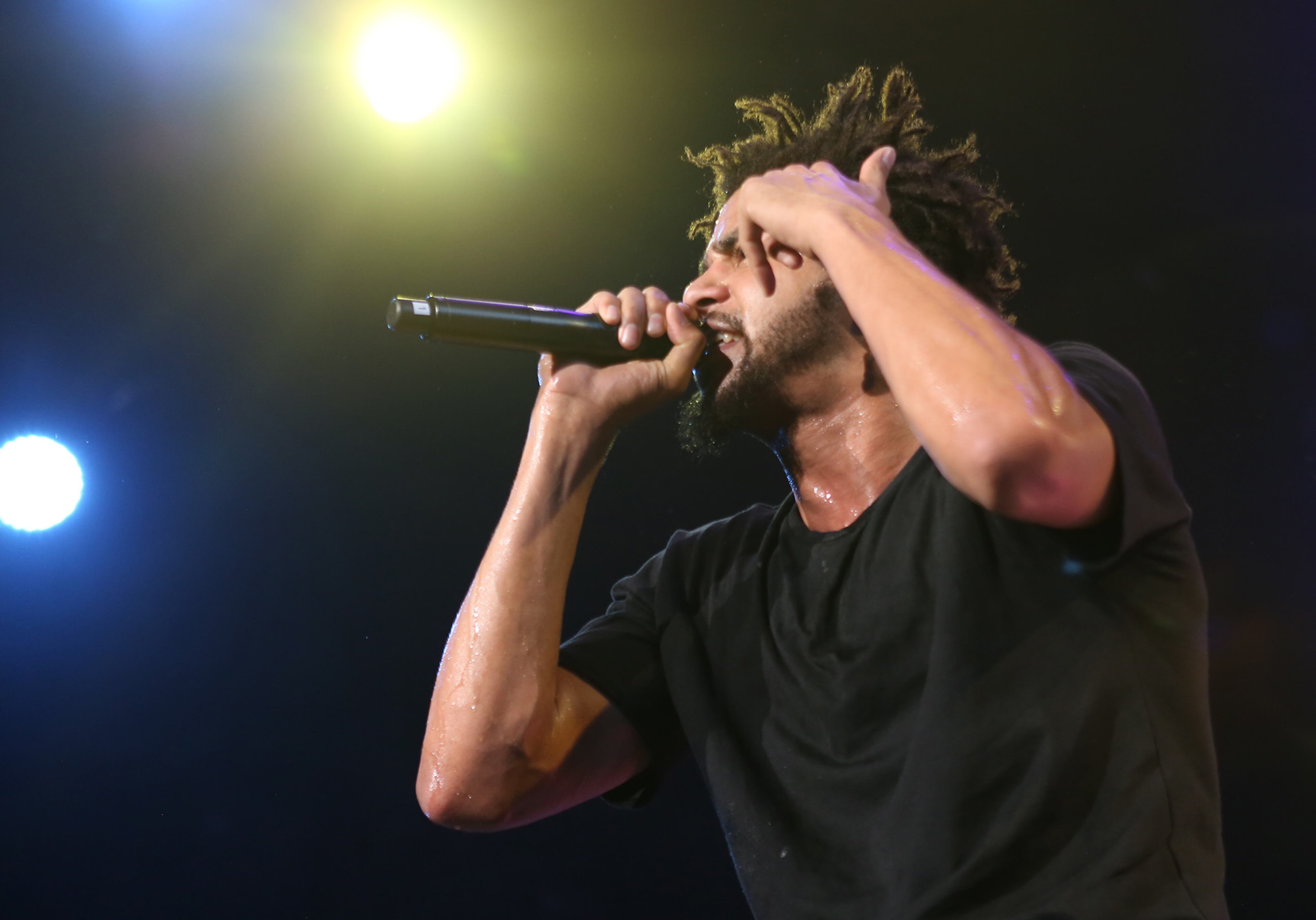 ATLANTA - J. Cole brings his "Forest Hills Drive Tour", in support of his third studio album, "2014 Forest Hills Drive" to Aaron's Amphitheatre at Lakewood on Saturday, Aug. 15, 2015 in Atlanta. He performed the album in it's entirety while providing humorous anecdotes with each song. The show opened up with performances by R&B singer Jeremih, and hip-hop artists YG (Young Gangsta) and Big Sean. (Akili-Casundria Ramsess/Special to the AJC)