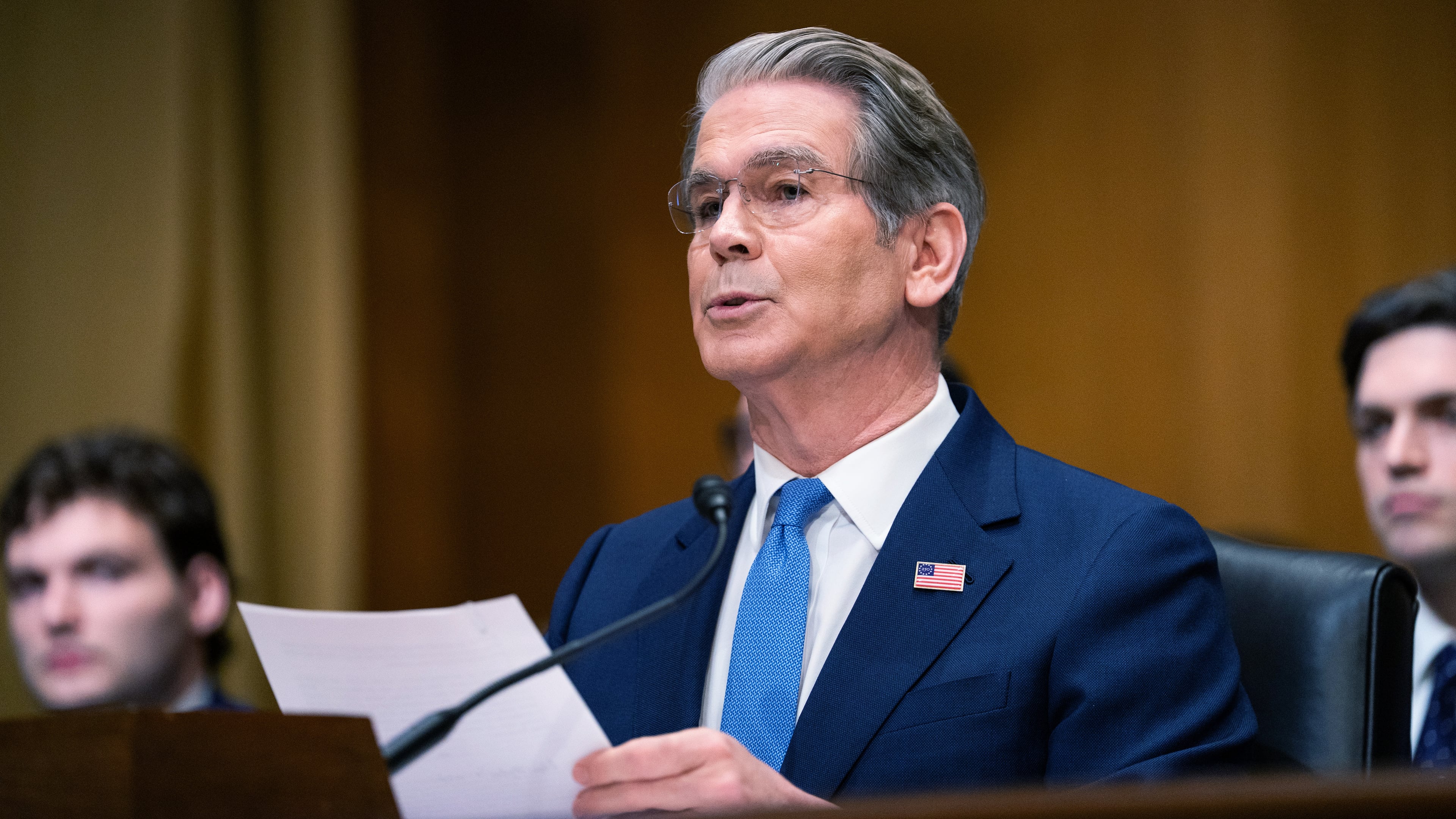 Treasury Secretary Scott Bessent testifies before the Senate Committee on Finance, Wednesday, June 3, 2026 in Washington. (AP Photo/Allison Robbert)