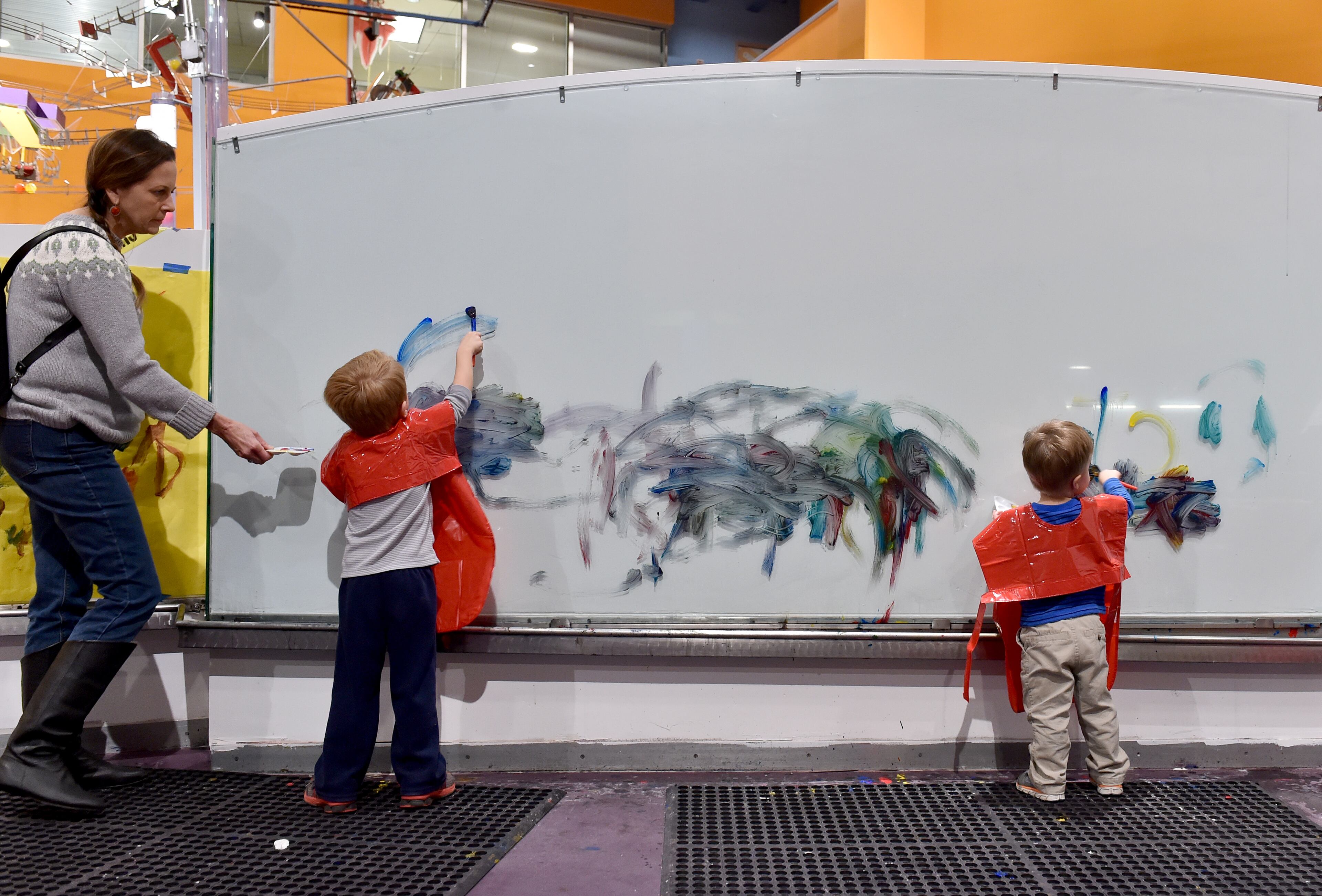 The newly renovated Children's Museum of Atlanta includes a new 3,000 square foot mezzanine level focused on STEM (science, technology, engineering, arts and math education), several new interactive exhibits, and a new performance space for the museum's storytellers and other performers. BRANT SANDERLIN/BSANDERLIN@AJC.COM